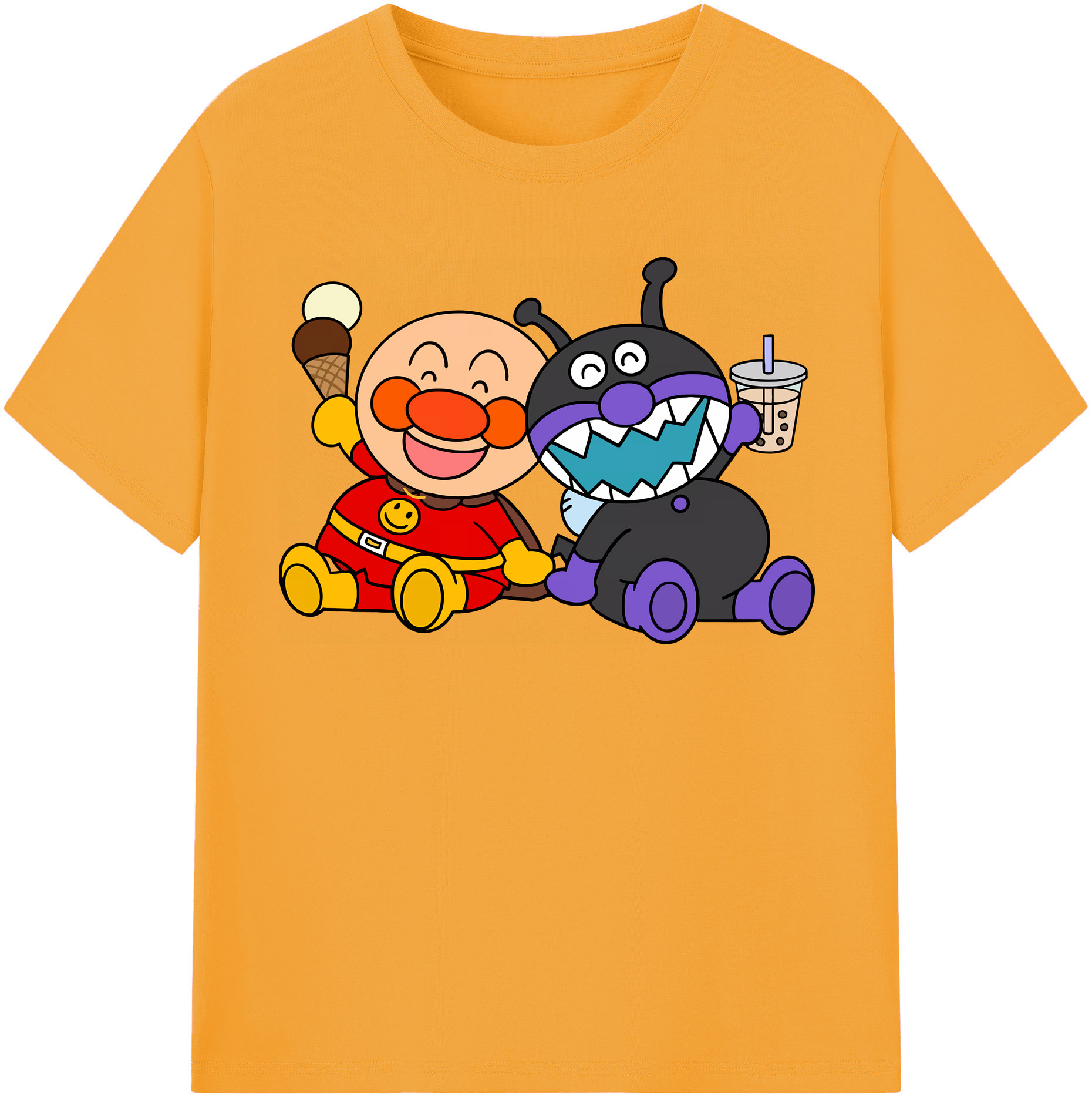（画像用） アンパンマン Anpanman レディースカジュアルプリントTシャツ（綿100％）