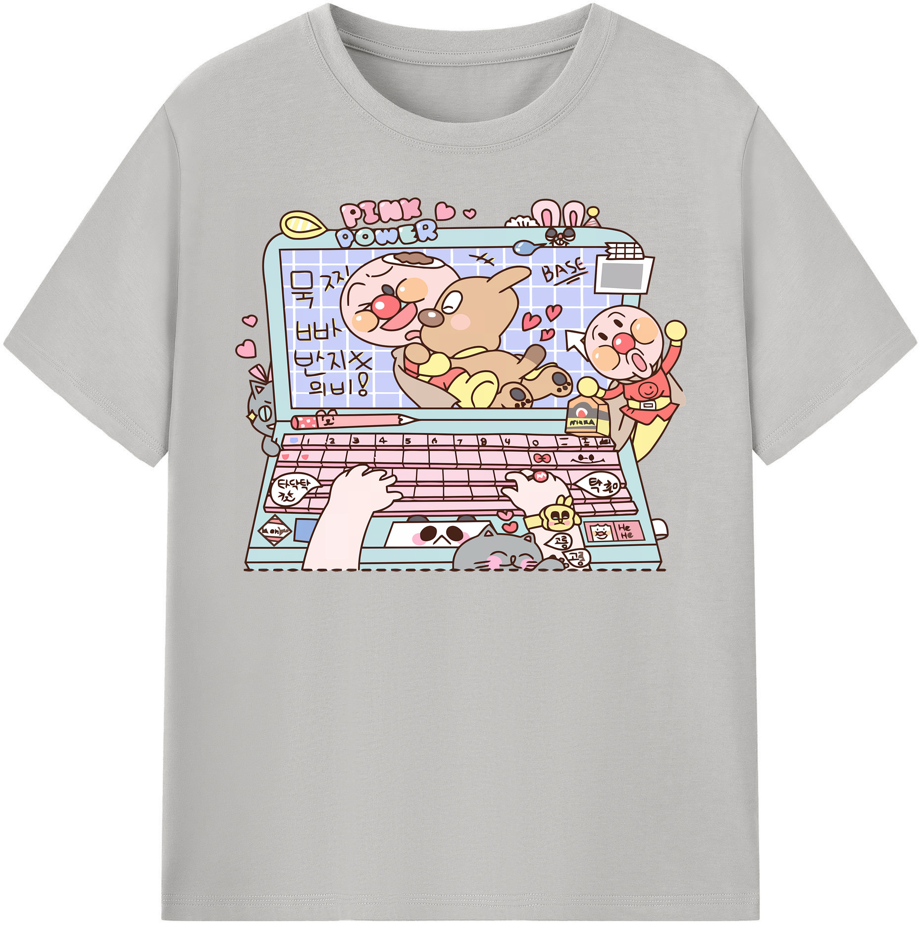 （画像用） アンパンマン Anpanman レディースカジュアルプリントTシャツ（綿100％）