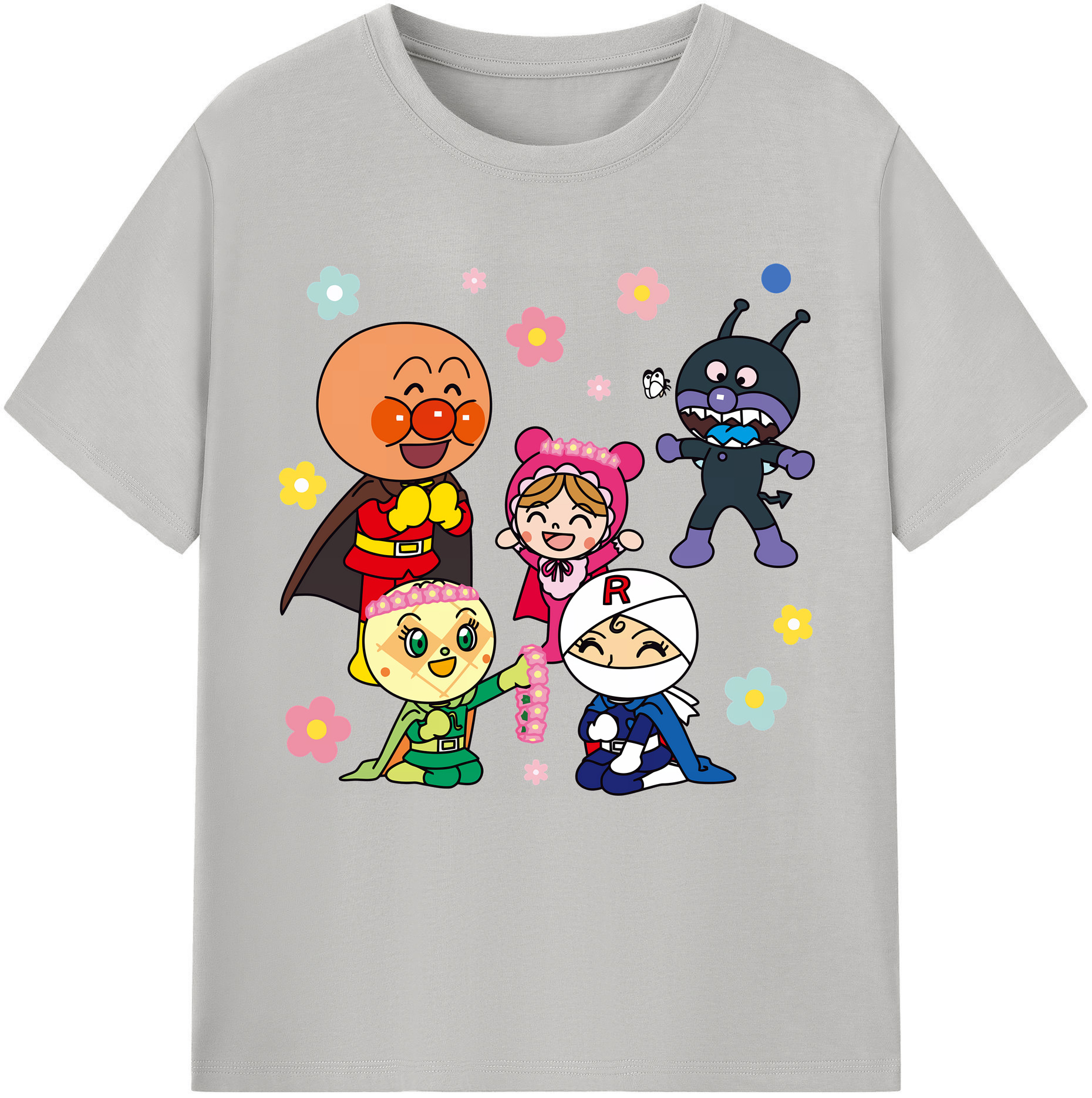（画像用） アンパンマン Anpanman レディースカジュアルプリントTシャツ（綿100％）