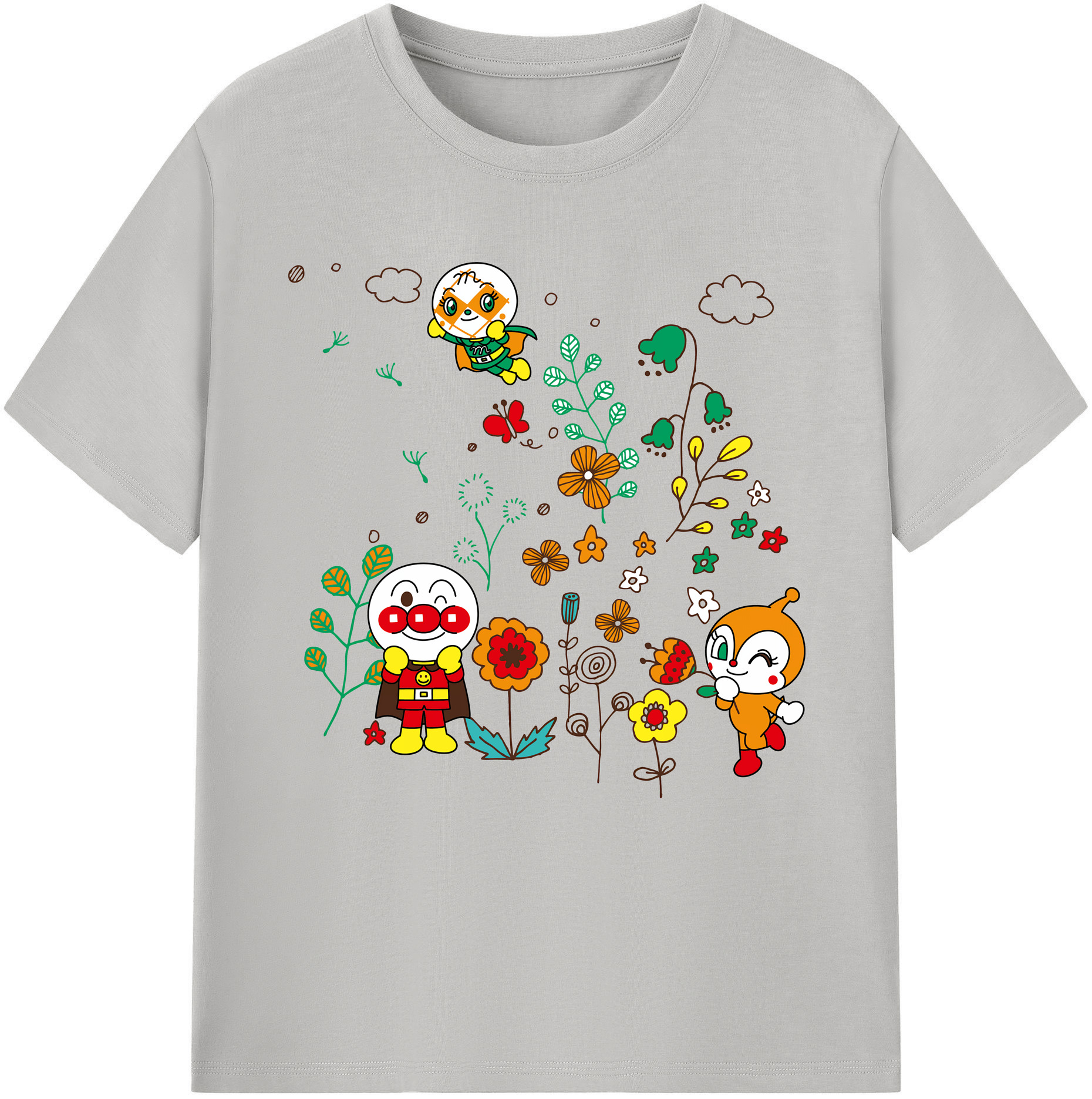 （画像用） アンパンマン Anpanman レディースカジュアルプリントTシャツ（綿100％）