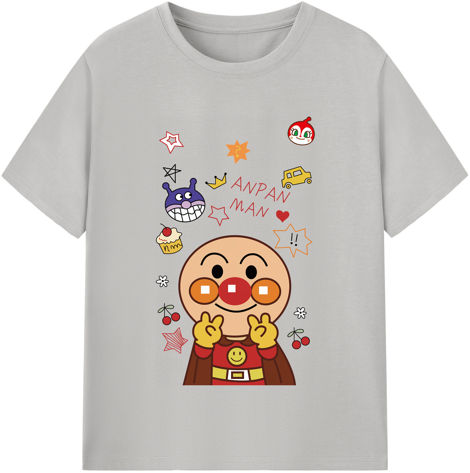 （画像用） アンパンマン Anpanman レディースカジュアルプリントTシャツ（綿100％）