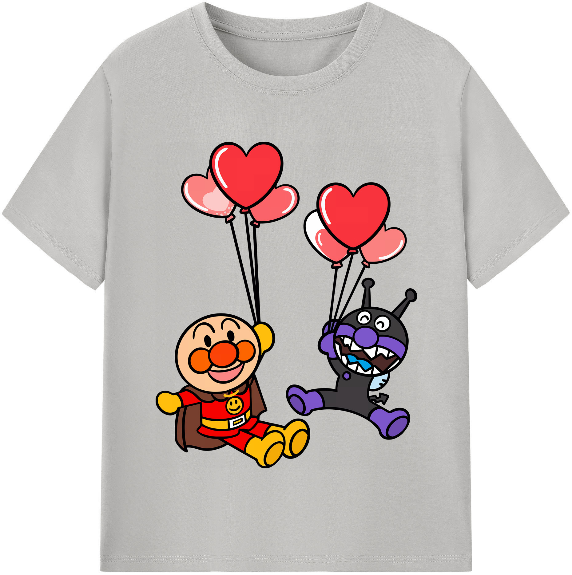 （画像用） アンパンマン Anpanman レディースカジュアルプリントTシャツ（綿100％）