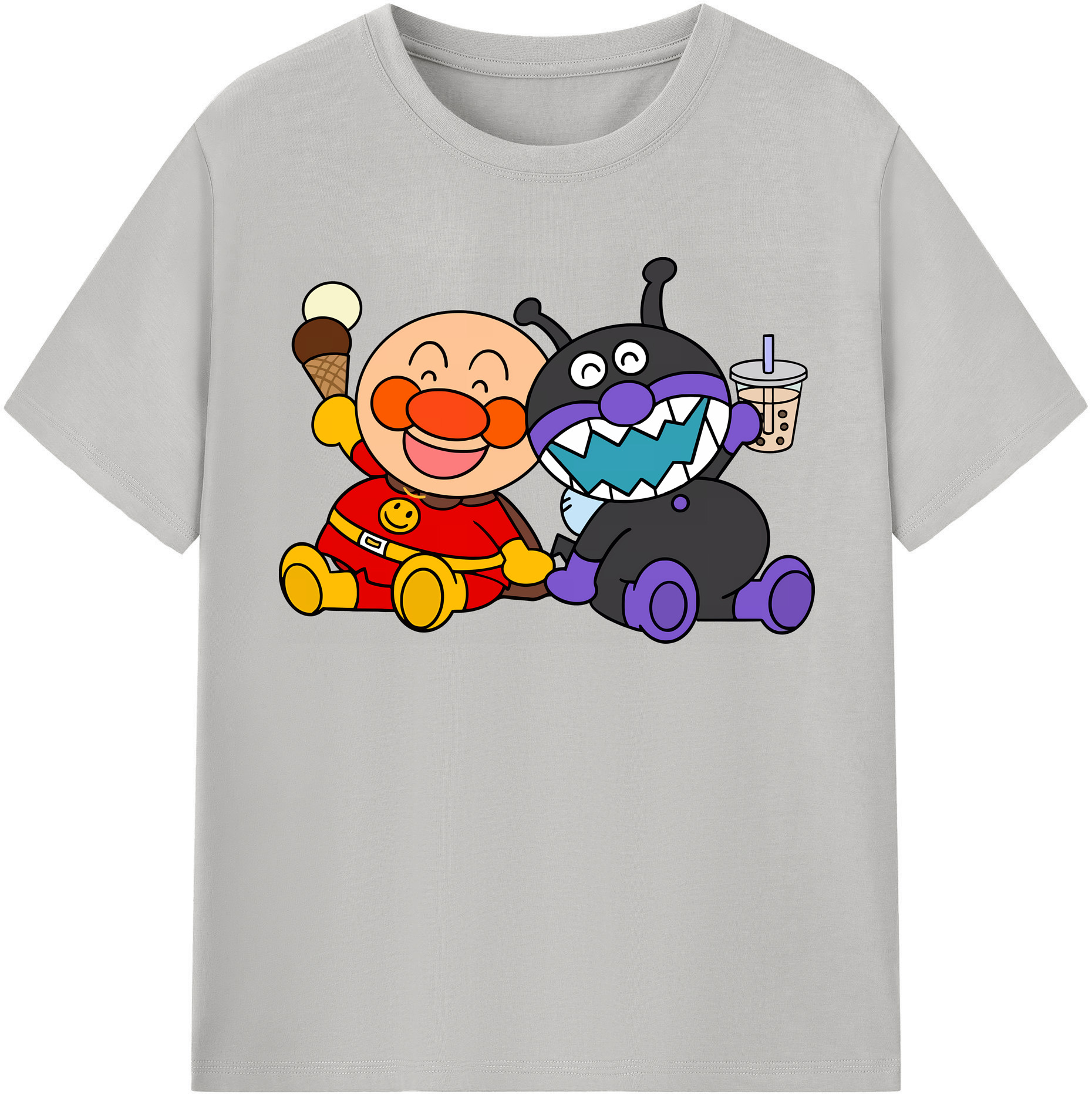 （画像用） アンパンマン Anpanman レディースカジュアルプリントTシャツ（綿100％）