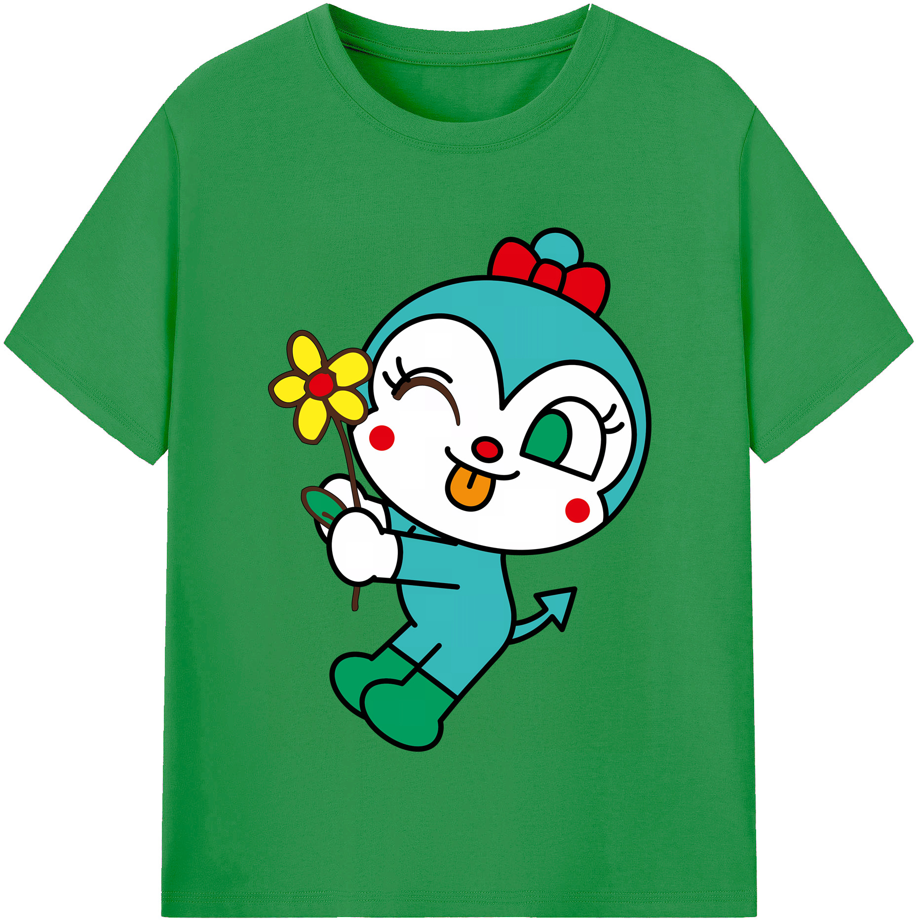 （画像用） アンパンマン Anpanman レディースカジュアルプリントTシャツ（綿100％）
