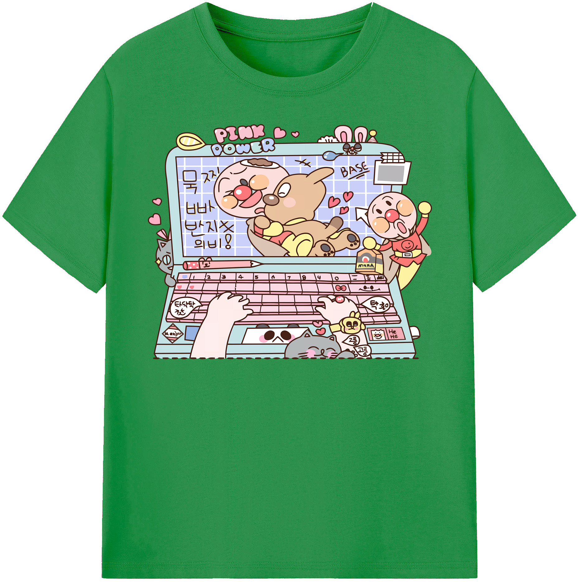 （画像用） アンパンマン Anpanman レディースカジュアルプリントTシャツ（綿100％）