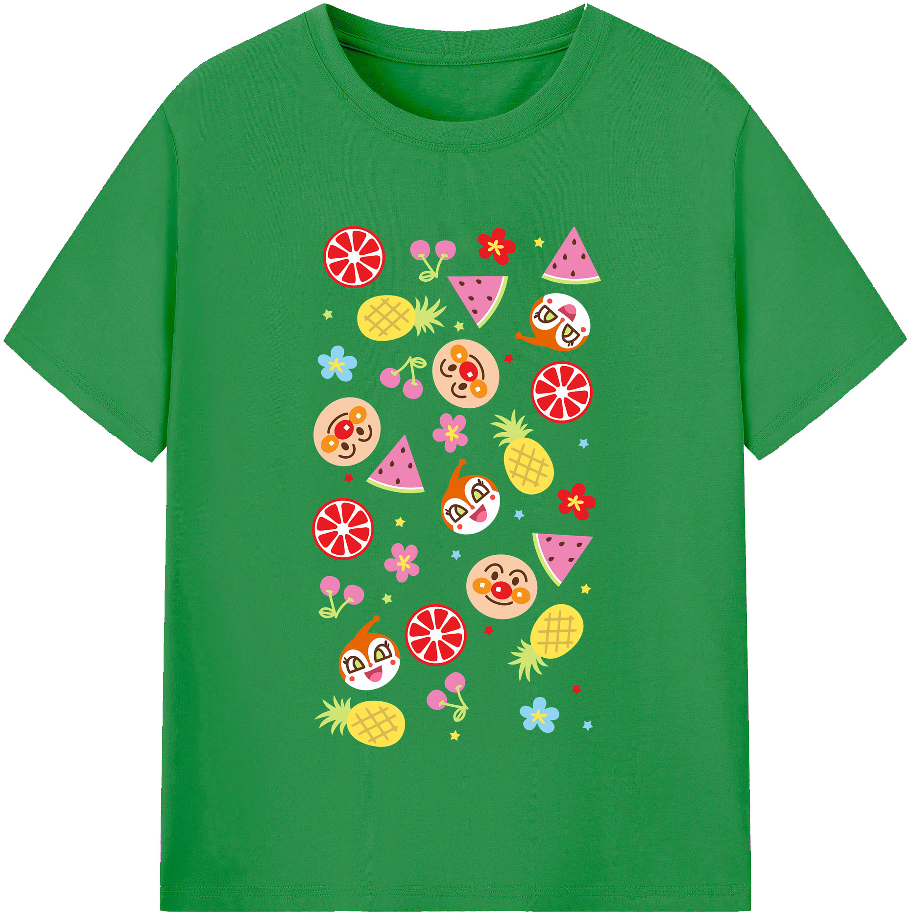 （画像用） アンパンマン Anpanman レディースカジュアルプリントTシャツ（綿100％）