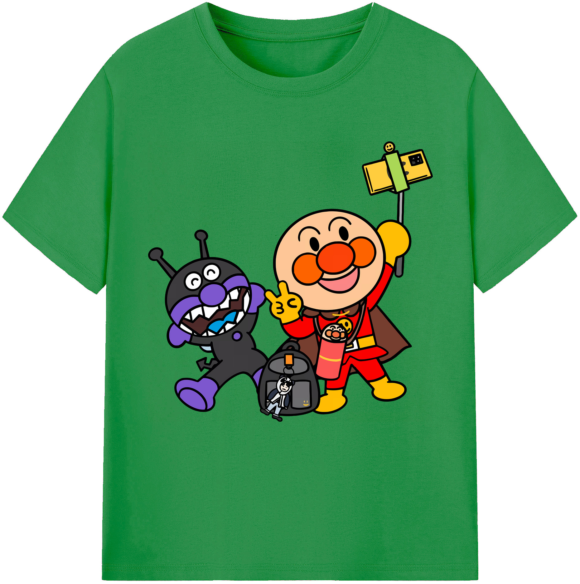 （画像用） アンパンマン Anpanman レディースカジュアルプリントTシャツ（綿100％）