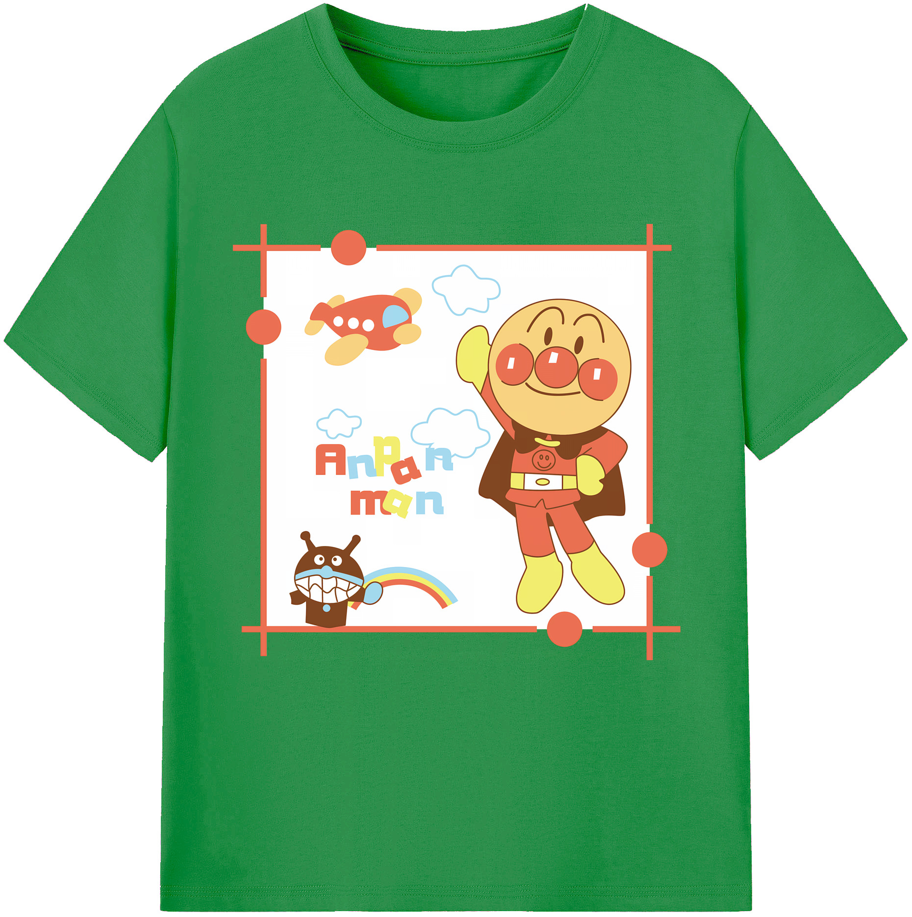 （画像用） アンパンマン Anpanman レディースカジュアルプリントTシャツ（綿100％）