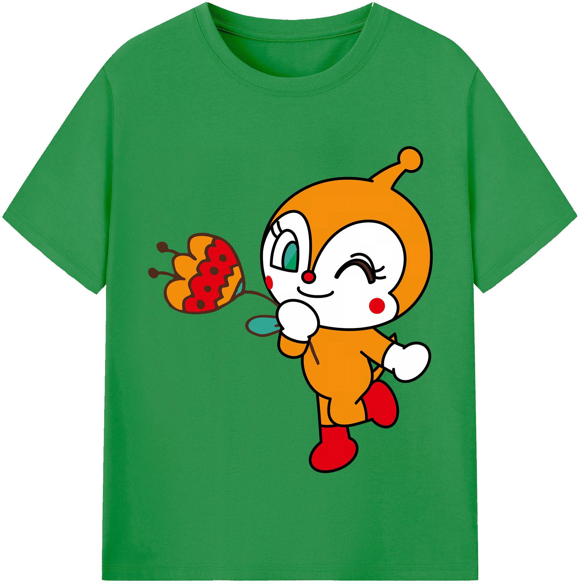 （画像用） アンパンマン Anpanman レディースカジュアルプリントTシャツ（綿100％）