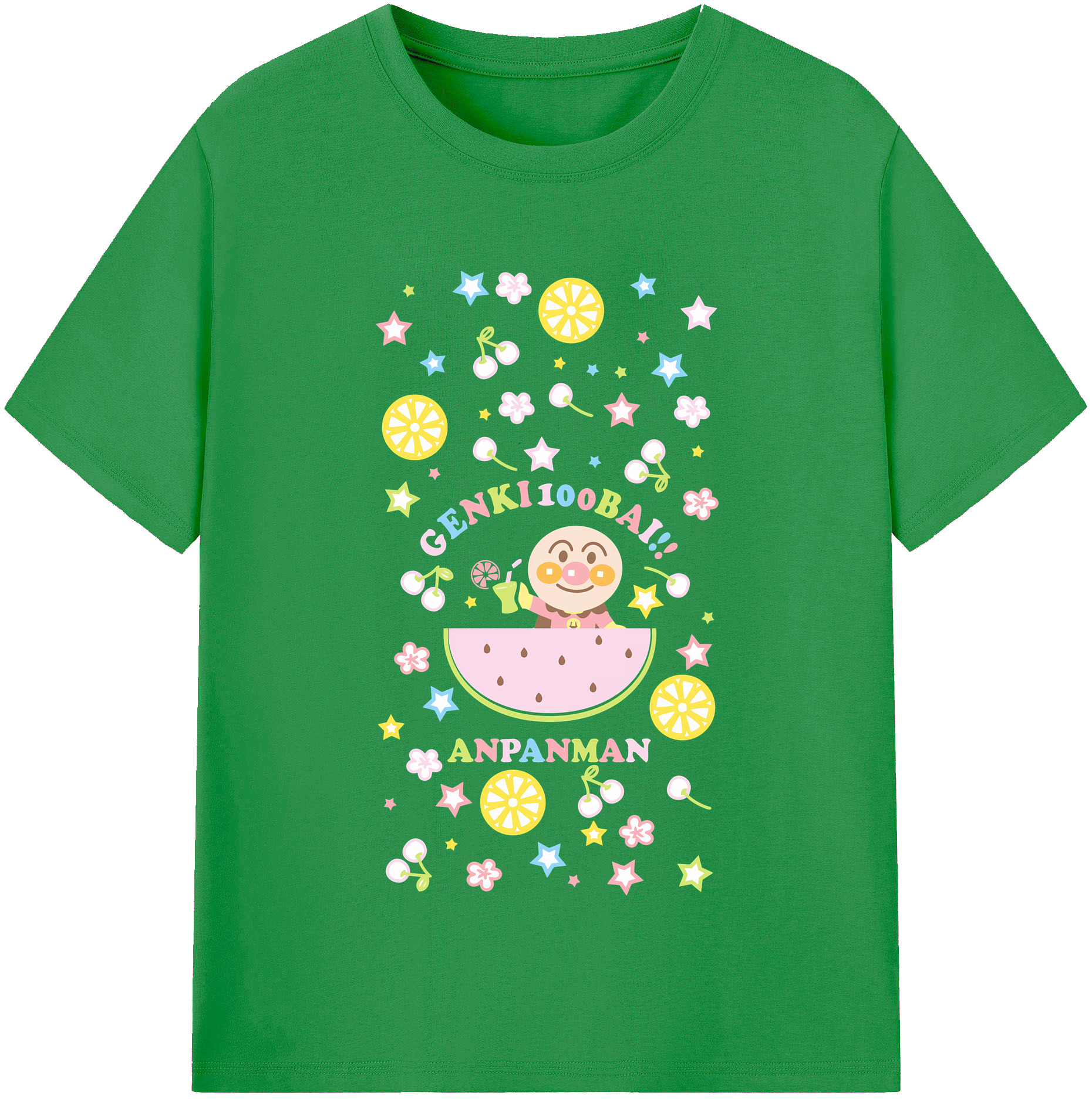 （画像用） アンパンマン Anpanman レディースカジュアルプリントTシャツ（綿100％）