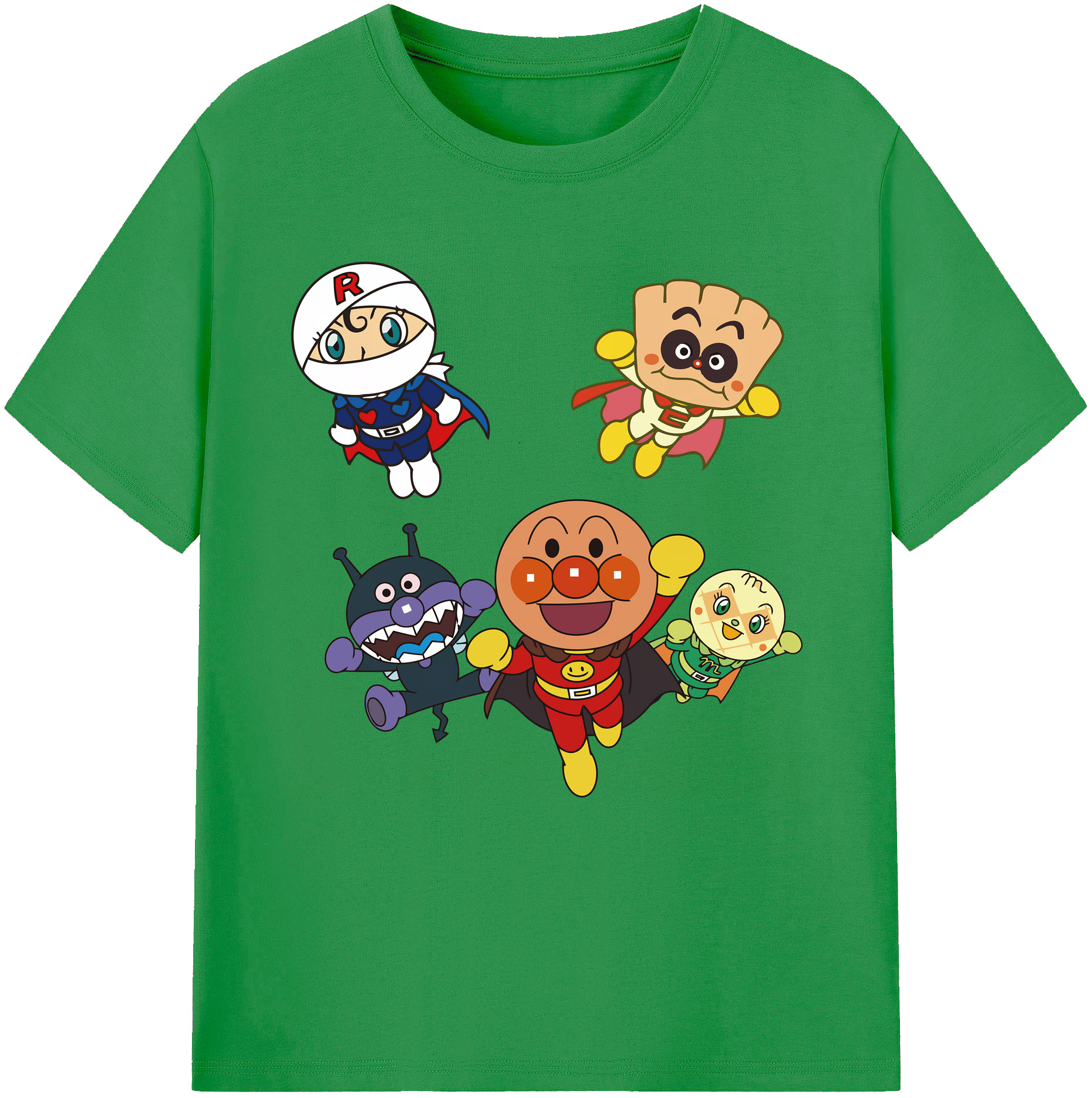 （画像用） アンパンマン Anpanman レディースカジュアルプリントTシャツ（綿100％）