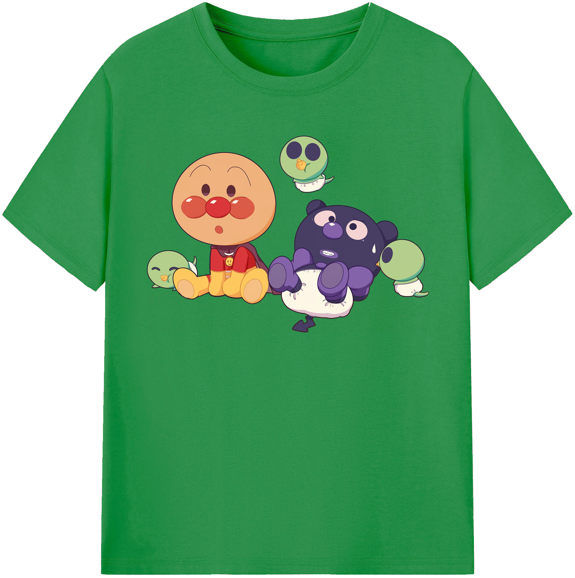 （画像用） アンパンマン Anpanman レディースカジュアルプリントTシャツ（綿100％）