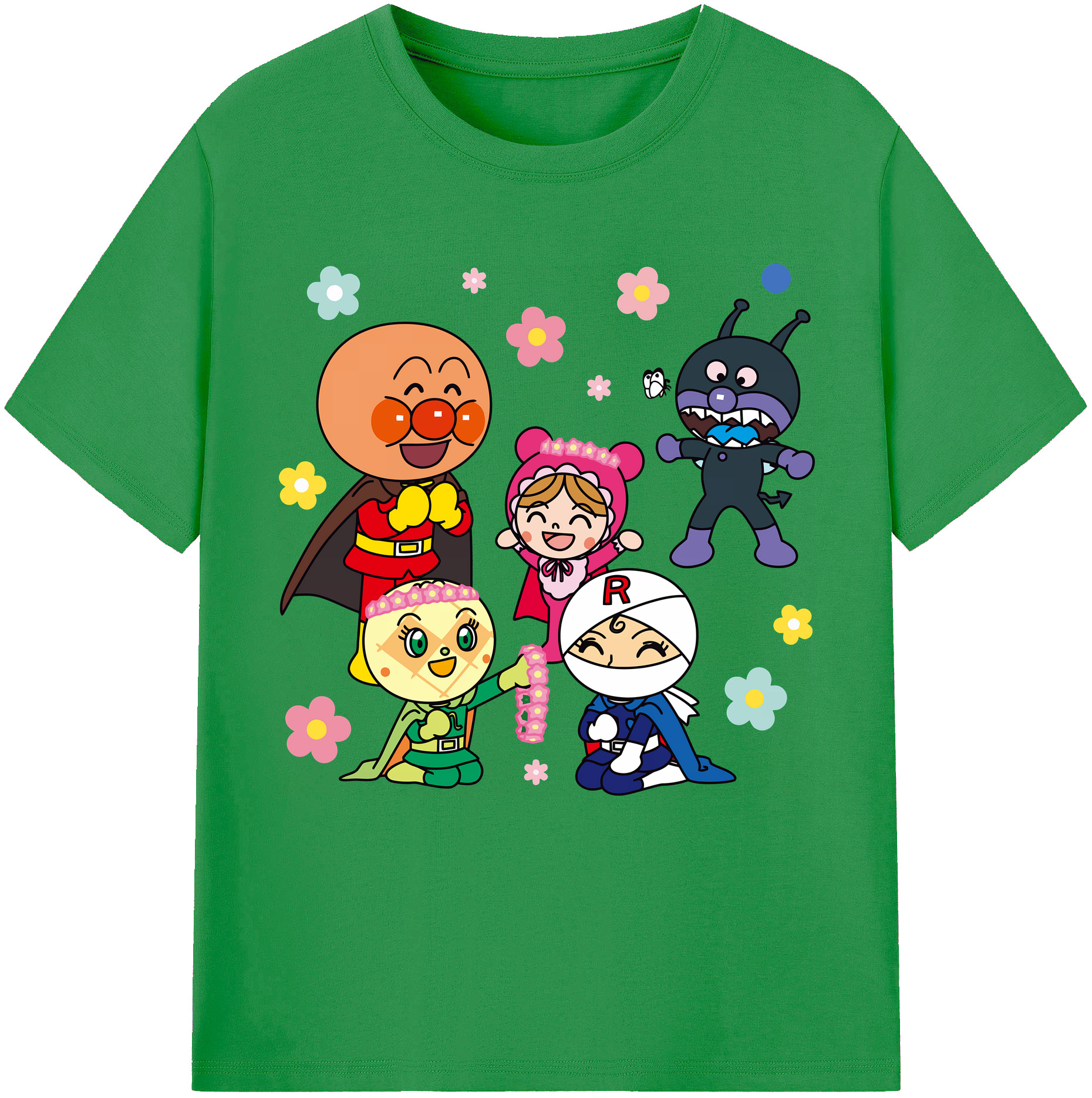 （画像用） アンパンマン Anpanman レディースカジュアルプリントTシャツ（綿100％）
