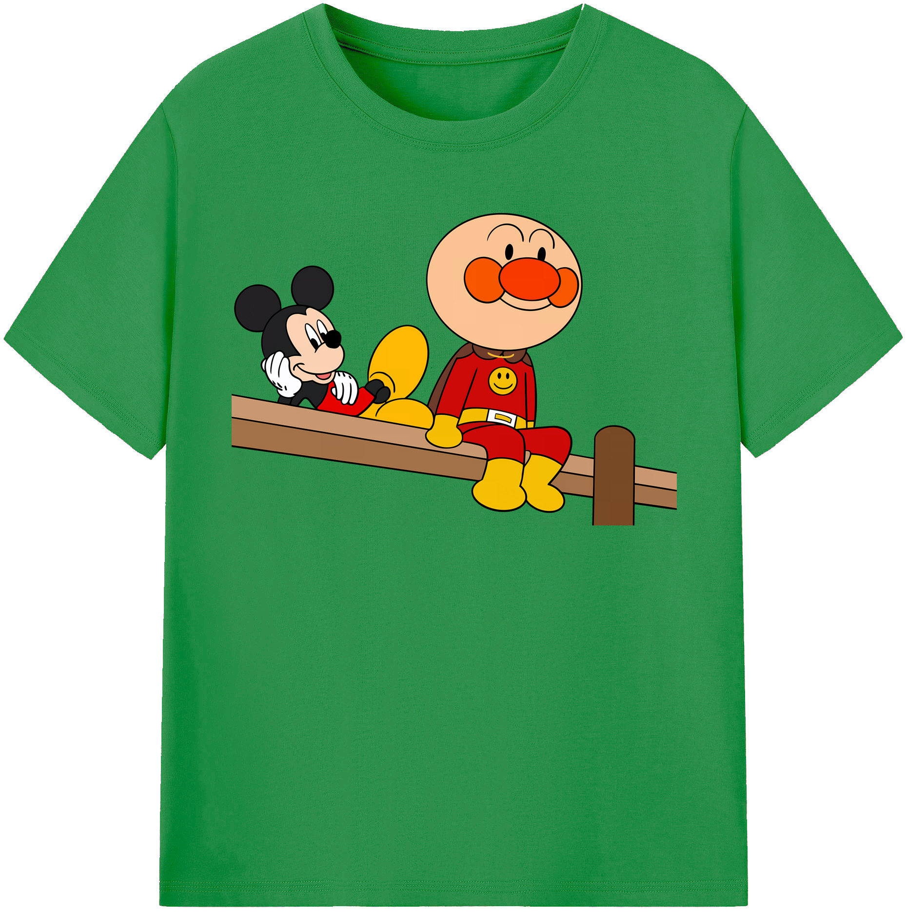 （画像用） アンパンマン Anpanman レディースカジュアルプリントTシャツ（綿100％）