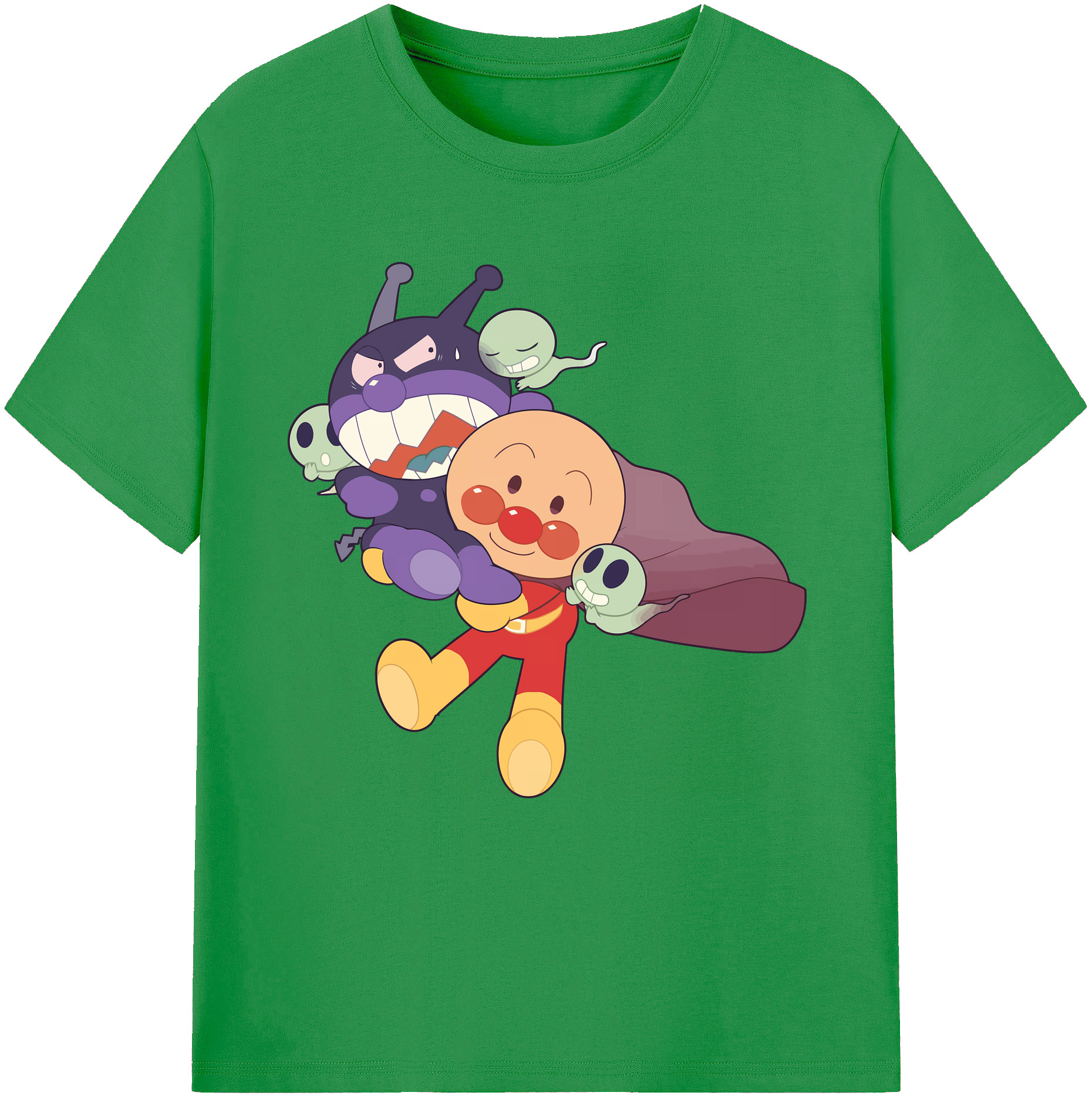 （画像用） アンパンマン Anpanman レディースカジュアルプリントTシャツ（綿100％）
