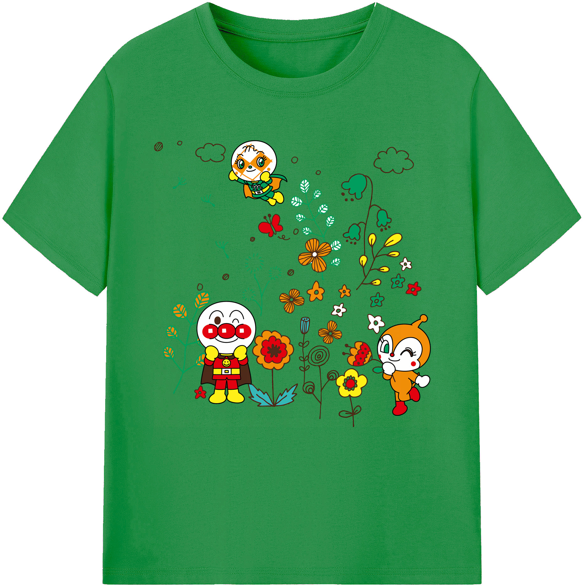 （画像用） アンパンマン Anpanman レディースカジュアルプリントTシャツ（綿100％）