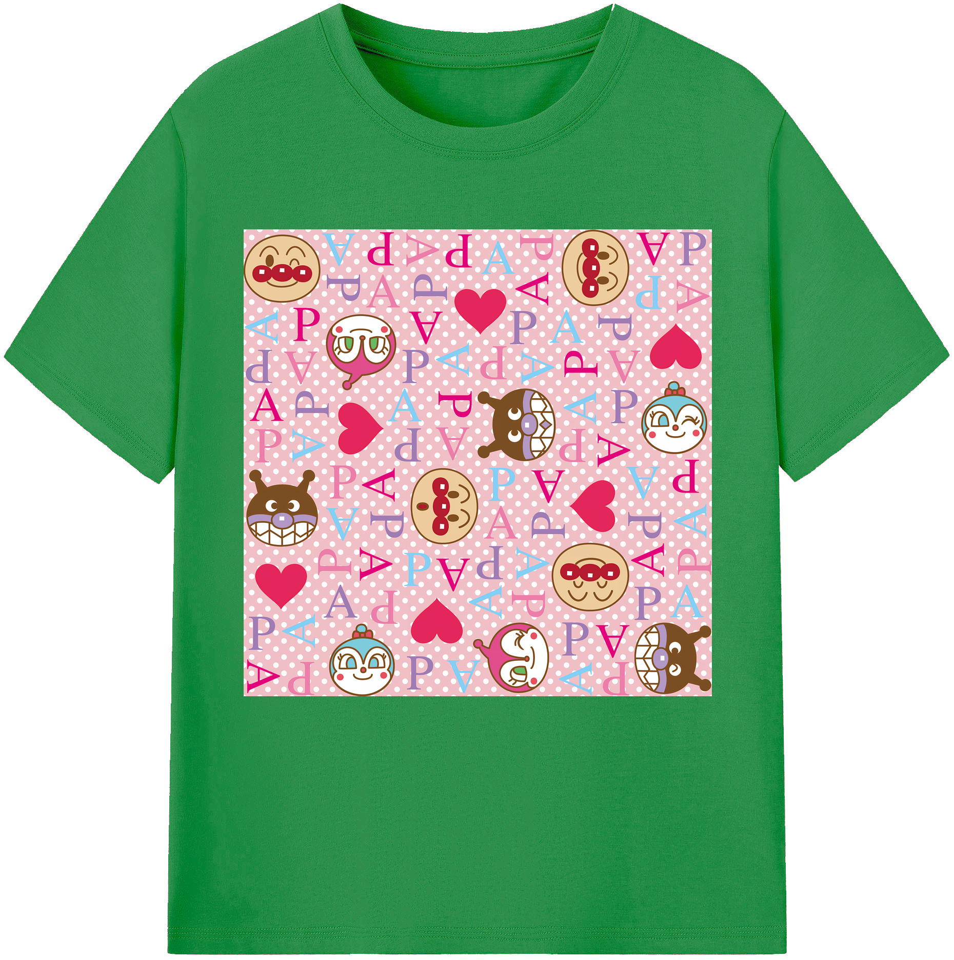（画像用） アンパンマン Anpanman レディースカジュアルプリントTシャツ（綿100％）