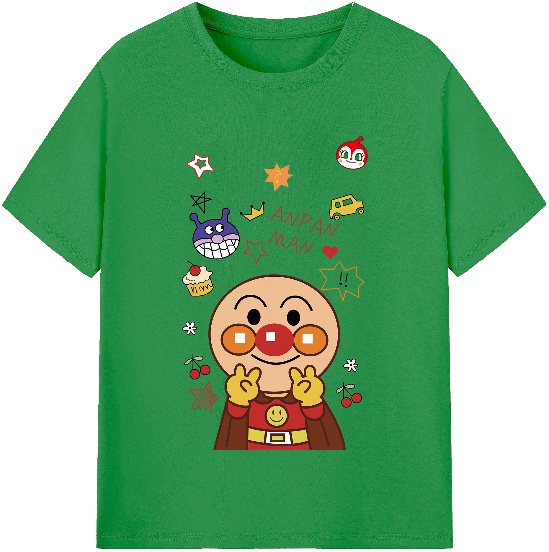 （画像用） アンパンマン Anpanman レディースカジュアルプリントTシャツ（綿100％）