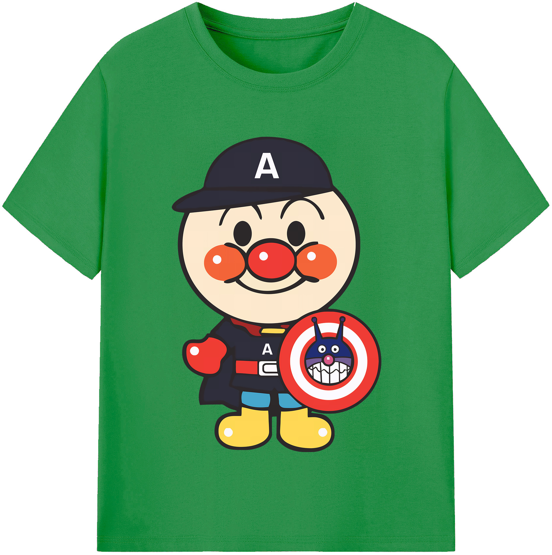 （画像用） アンパンマン Anpanman レディースカジュアルプリントTシャツ（綿100％）