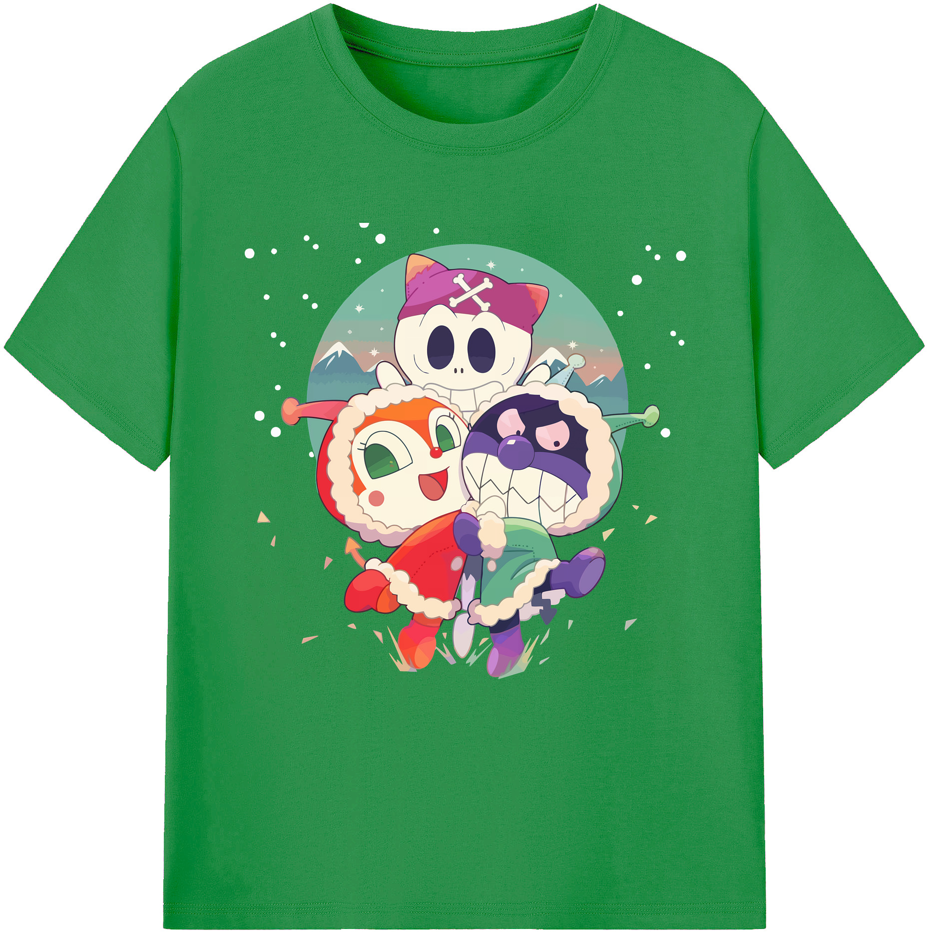 （画像用） アンパンマン Anpanman レディースカジュアルプリントTシャツ（綿100％）