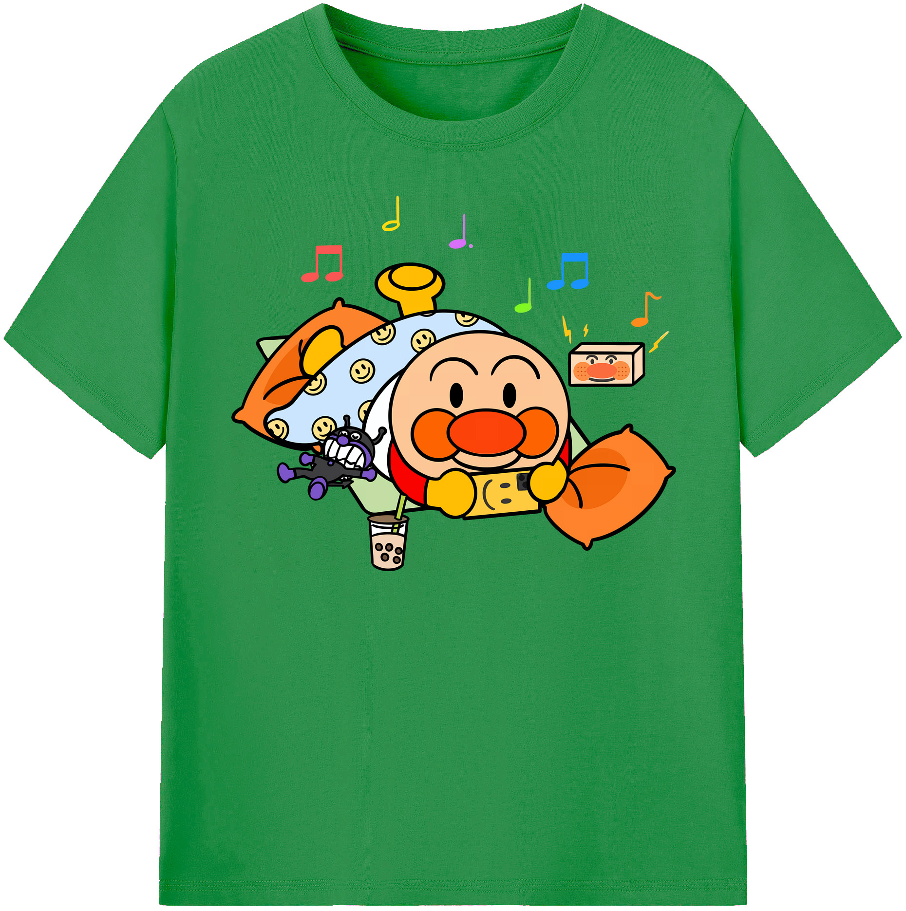 （画像用） アンパンマン Anpanman レディースカジュアルプリントTシャツ（綿100％）