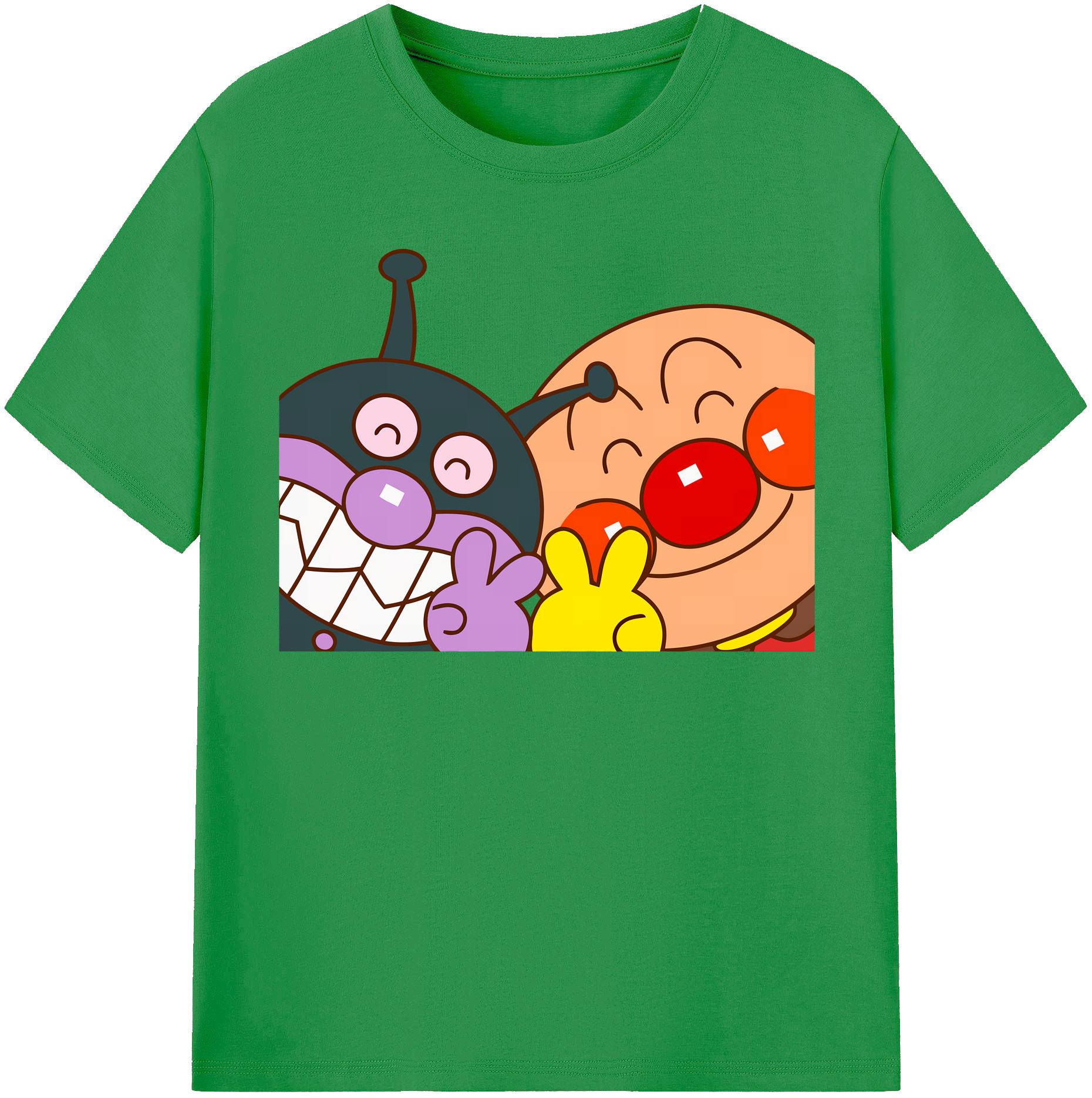 （画像用） アンパンマン Anpanman レディースカジュアルプリントTシャツ（綿100％）