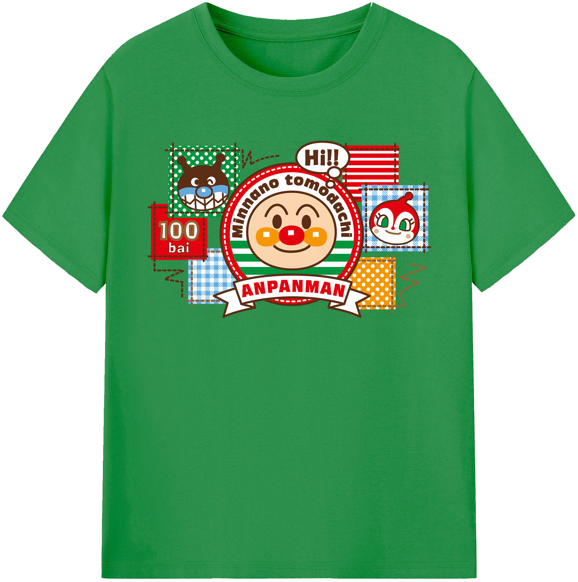 （画像用） アンパンマン Anpanman レディースカジュアルプリントTシャツ（綿100％）
