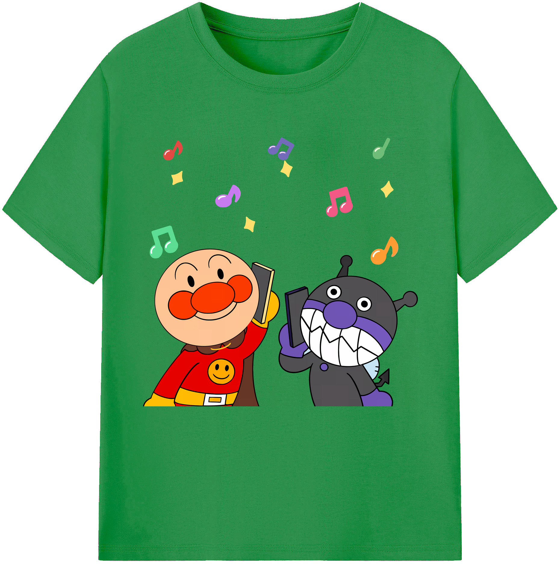 （画像用） アンパンマン Anpanman レディースカジュアルプリントTシャツ（綿100％）