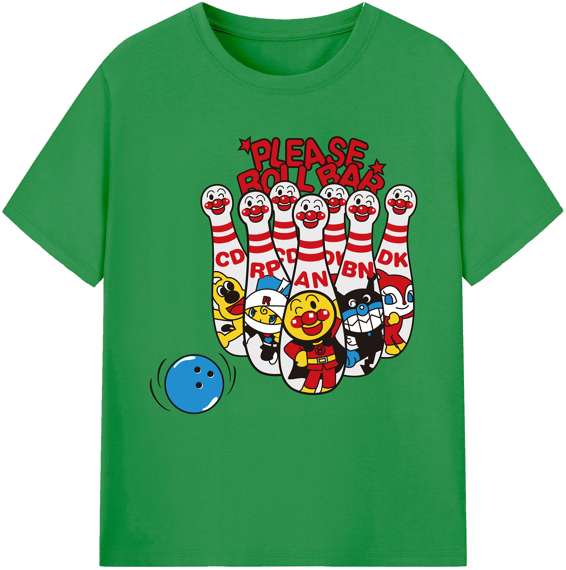 （画像用） アンパンマン Anpanman レディースカジュアルプリントTシャツ（綿100％）