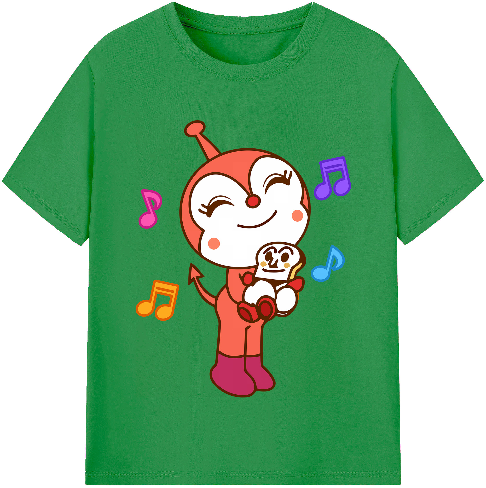 （画像用） アンパンマン Anpanman レディースカジュアルプリントTシャツ（綿100％）