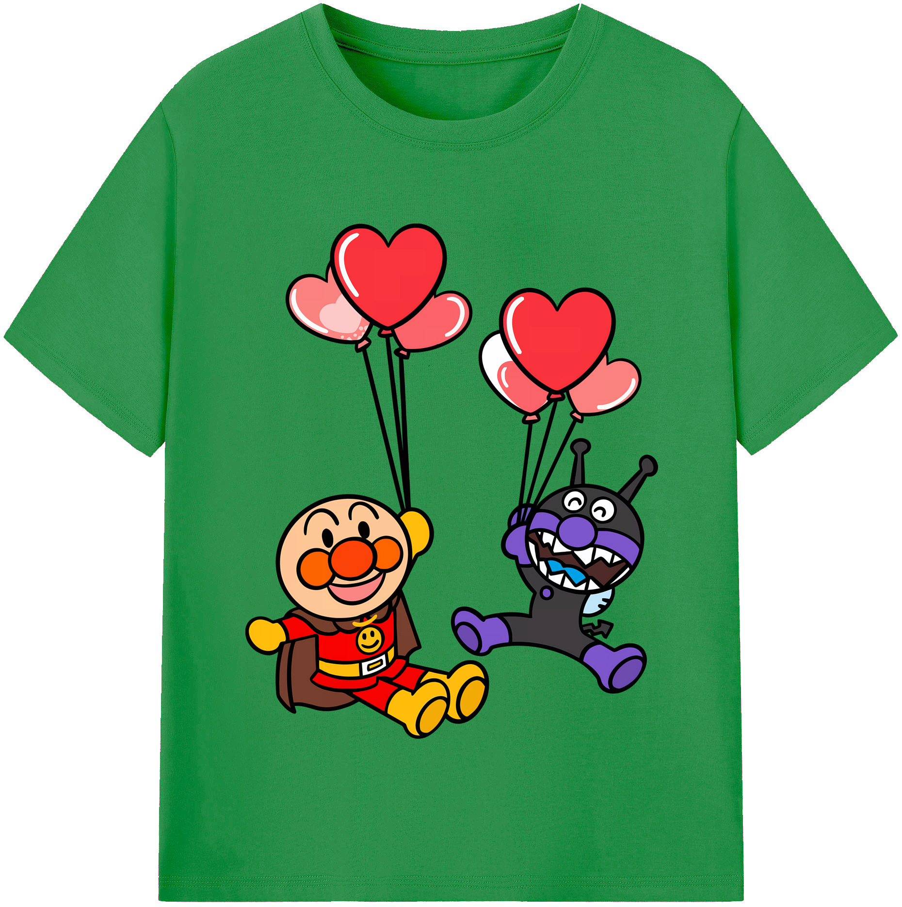 （画像用） アンパンマン Anpanman レディースカジュアルプリントTシャツ（綿100％）