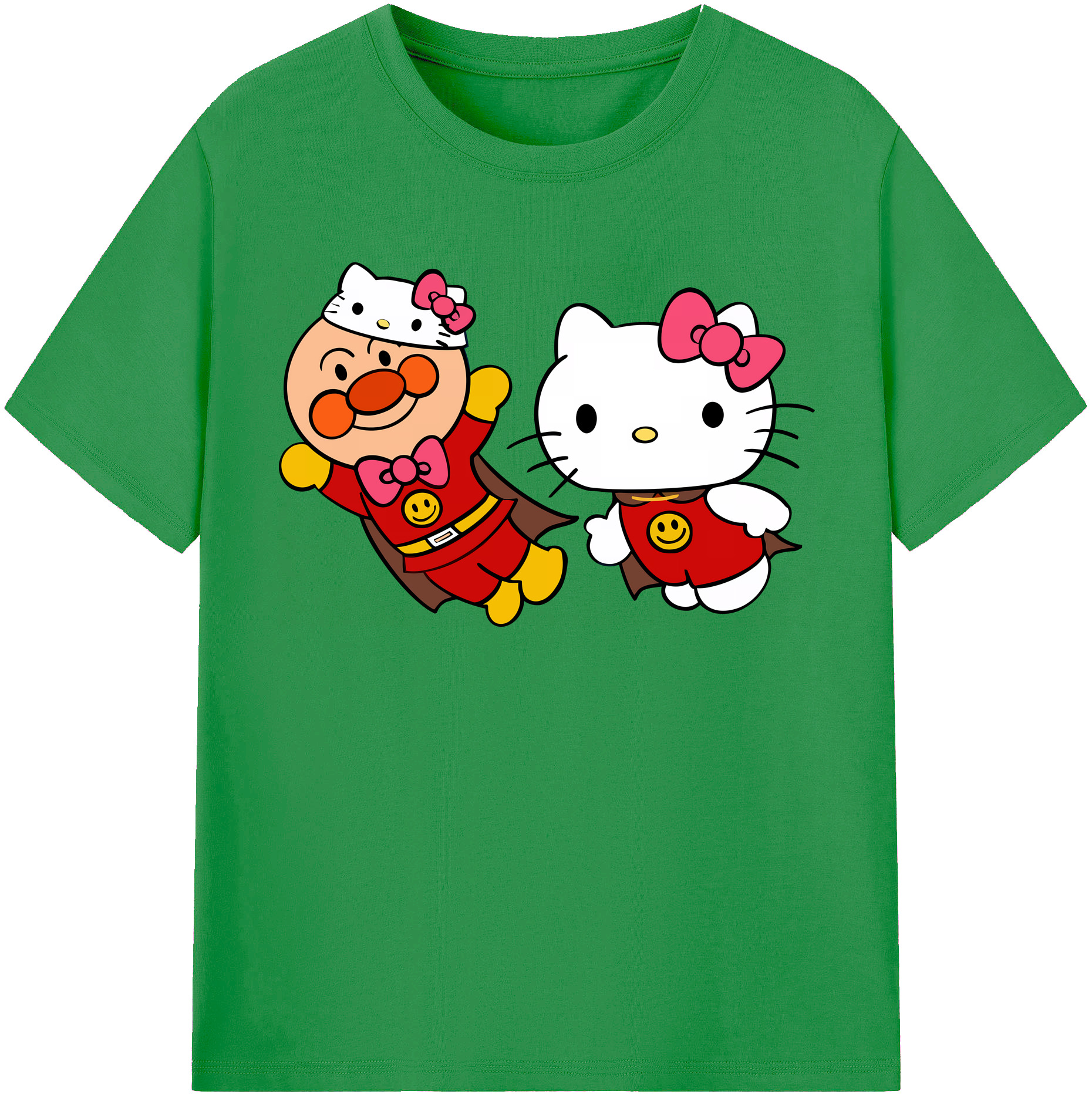 （画像用） アンパンマン Anpanman レディースカジュアルプリントTシャツ（綿100％）