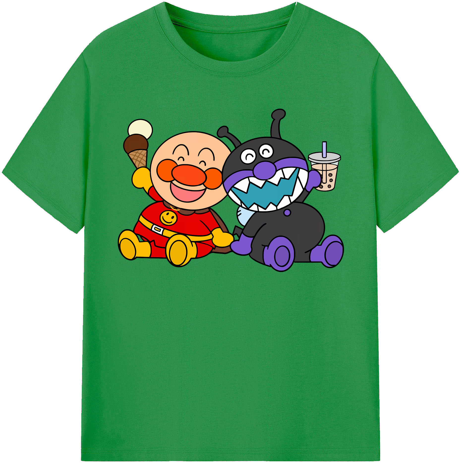 （画像用） アンパンマン Anpanman レディースカジュアルプリントTシャツ（綿100％）