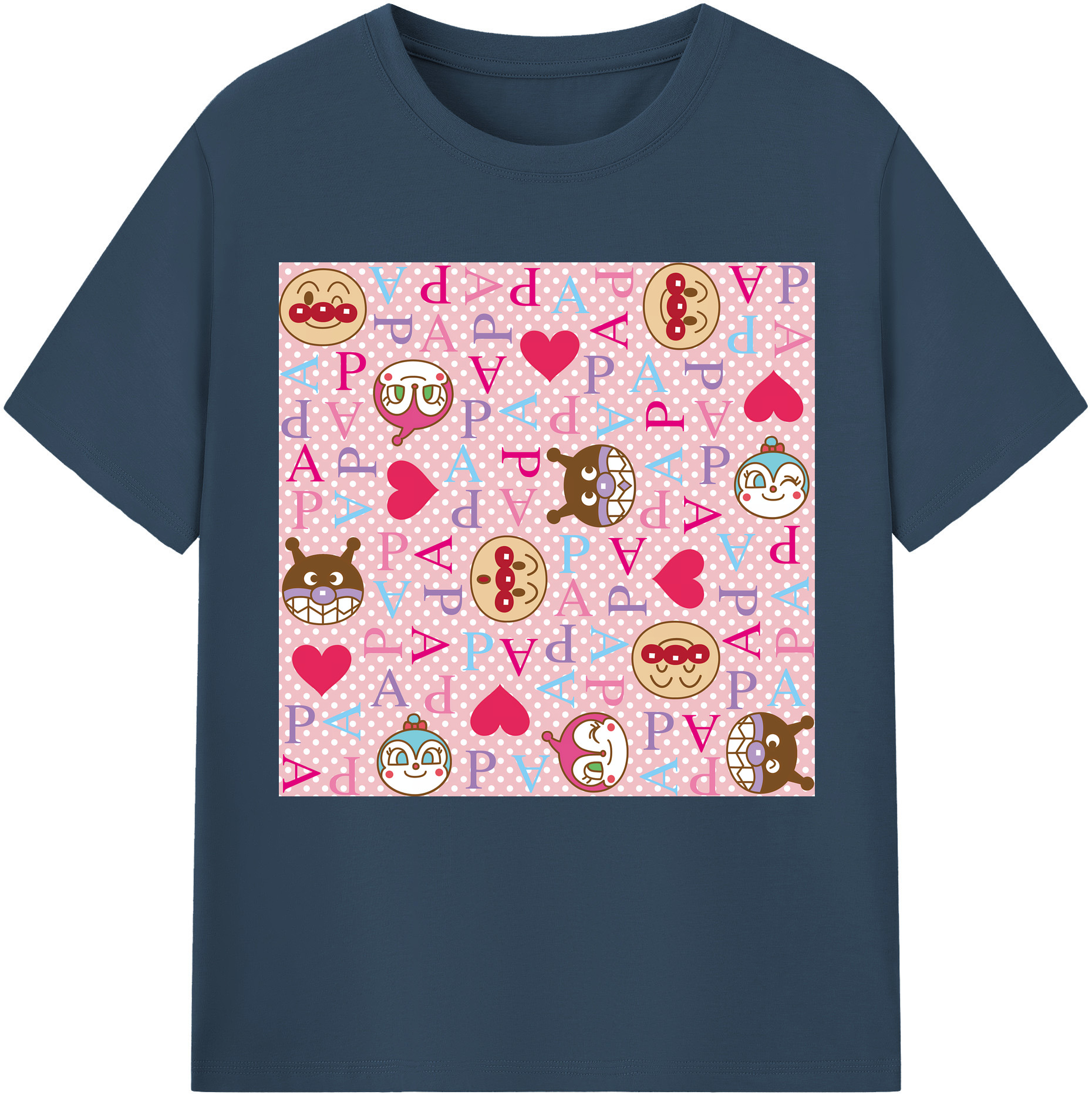 （画像用） アンパンマン Anpanman レディースカジュアルプリントTシャツ（綿100％）