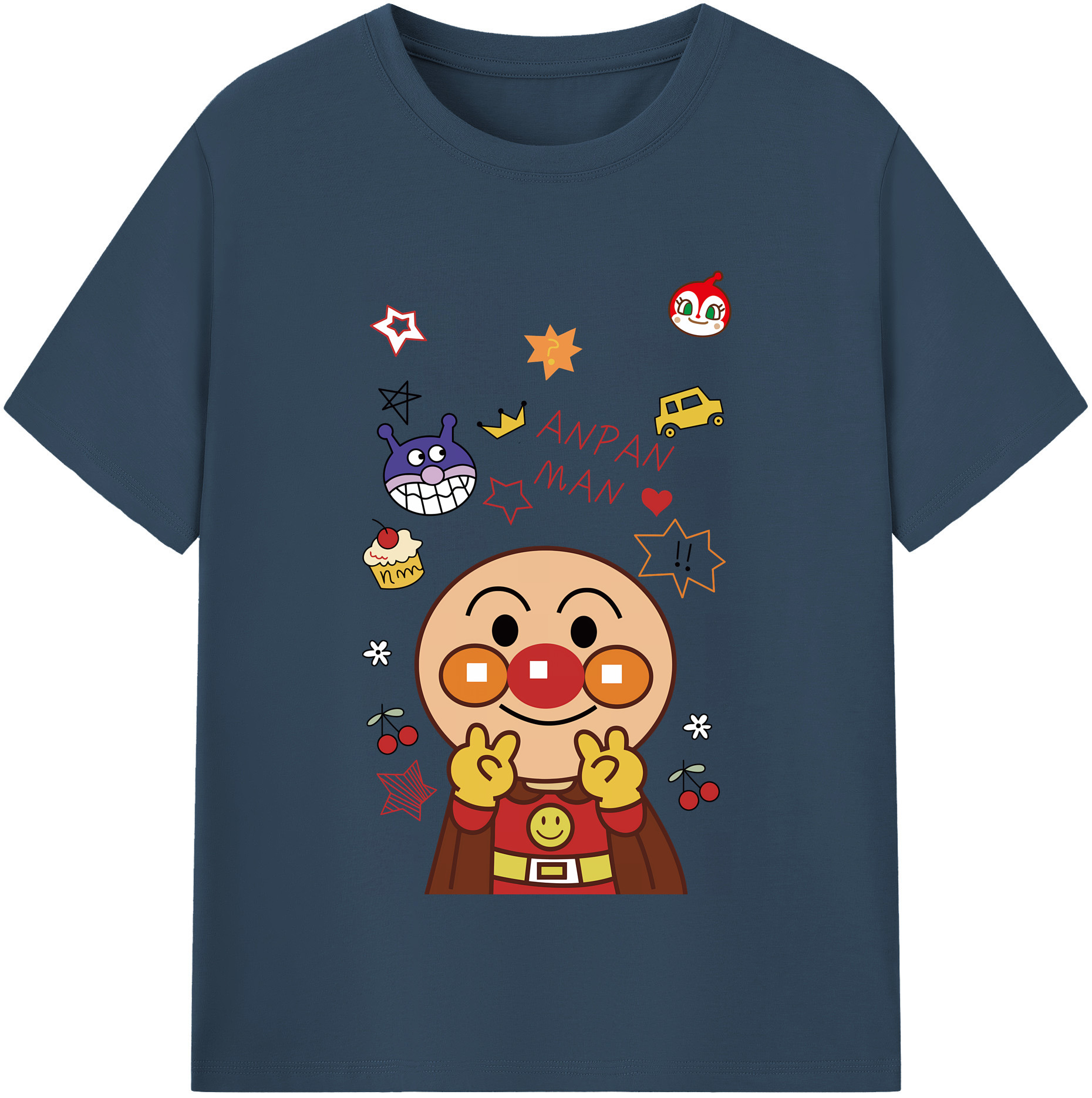 （画像用） アンパンマン Anpanman レディースカジュアルプリントTシャツ（綿100％）