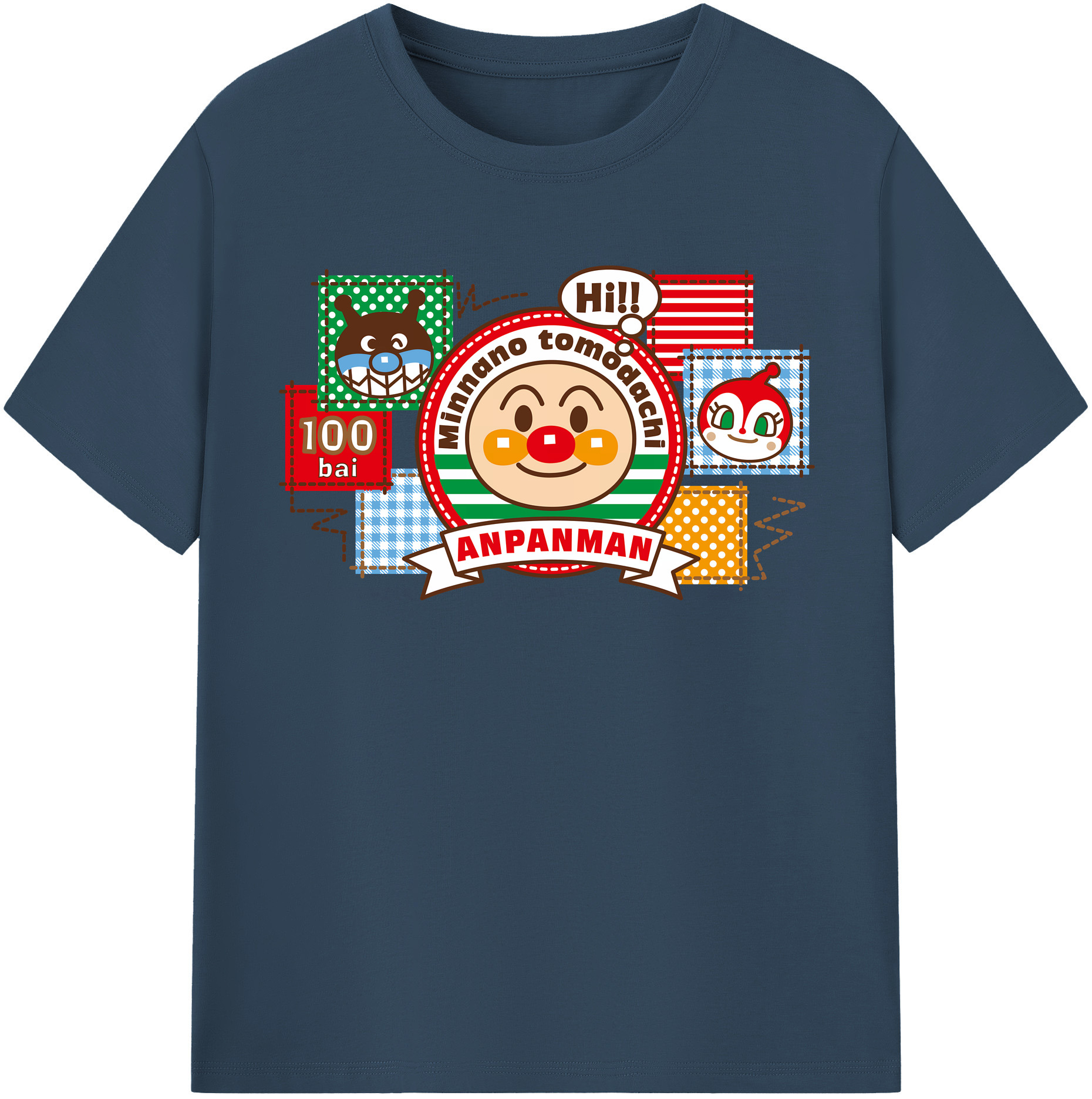 （画像用） アンパンマン Anpanman レディースカジュアルプリントTシャツ（綿100％）