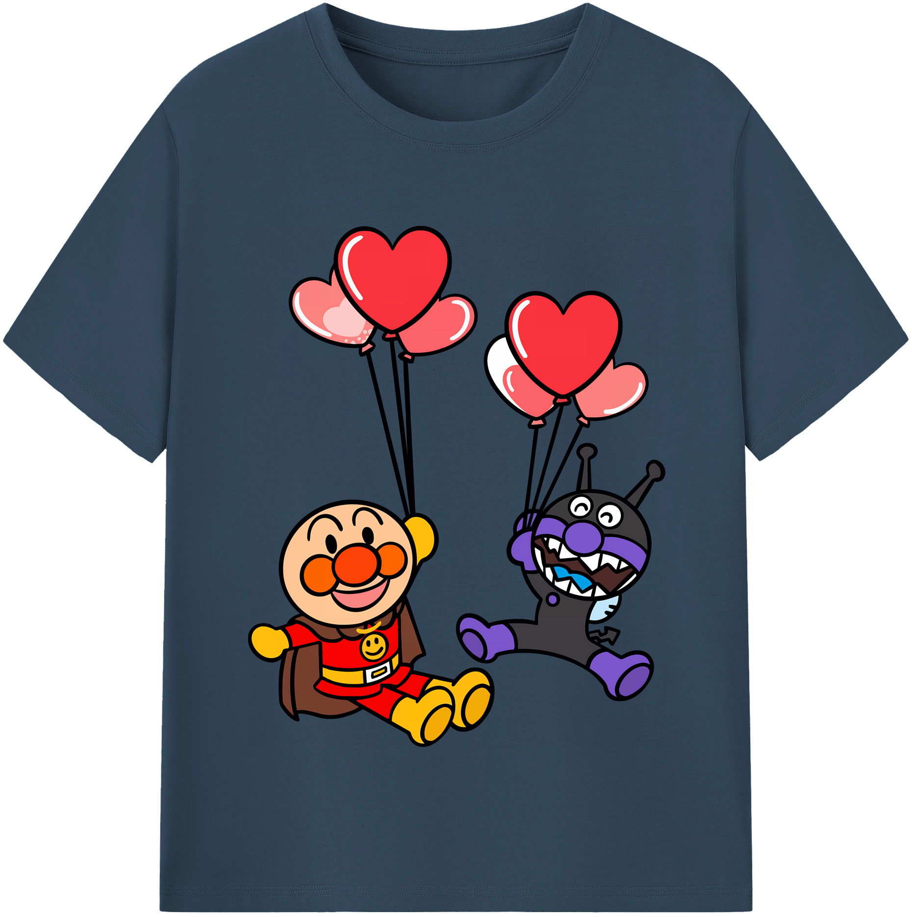 （画像用） アンパンマン Anpanman レディースカジュアルプリントTシャツ（綿100％）