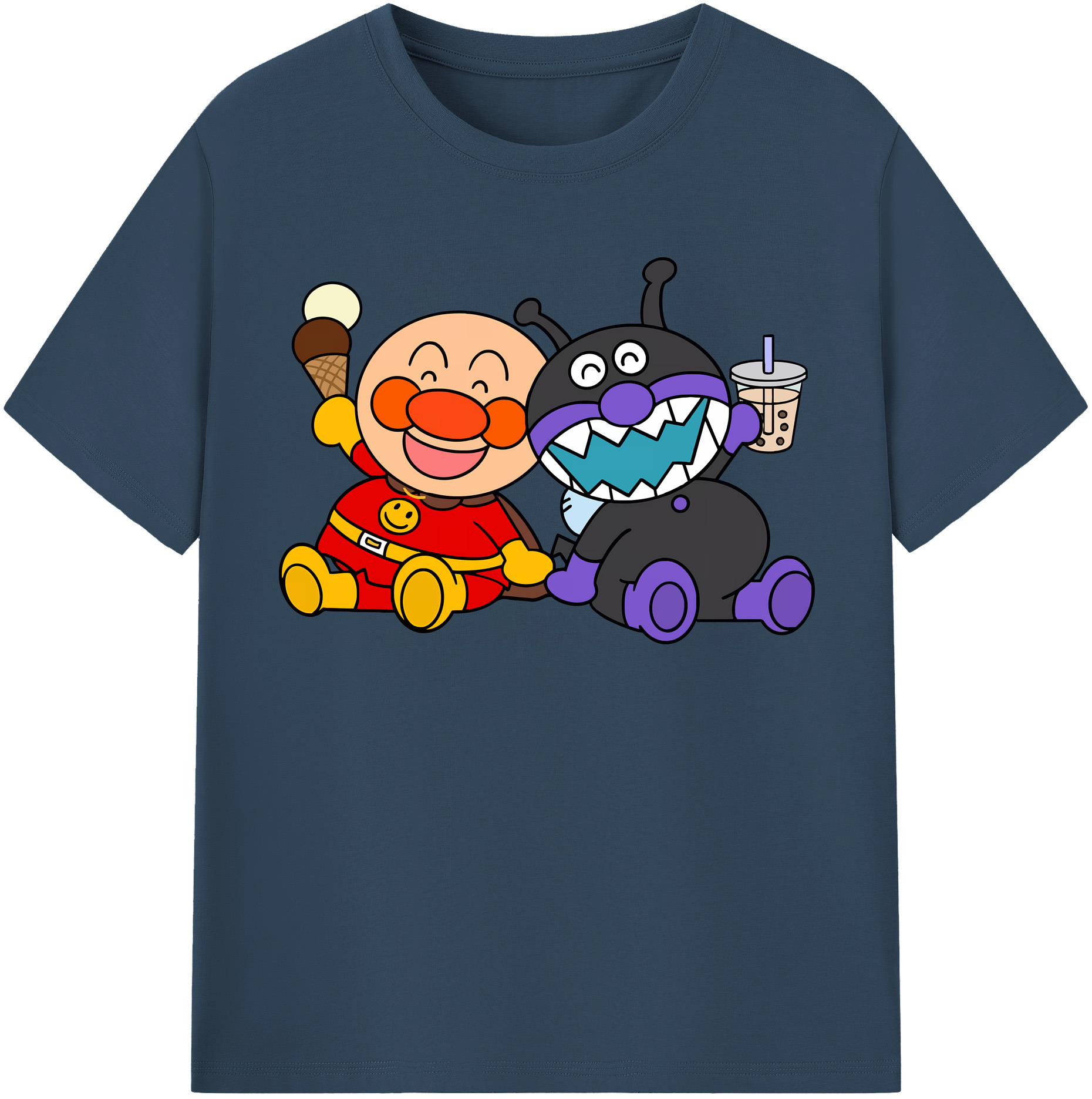 （画像用） アンパンマン Anpanman レディースカジュアルプリントTシャツ（綿100％）