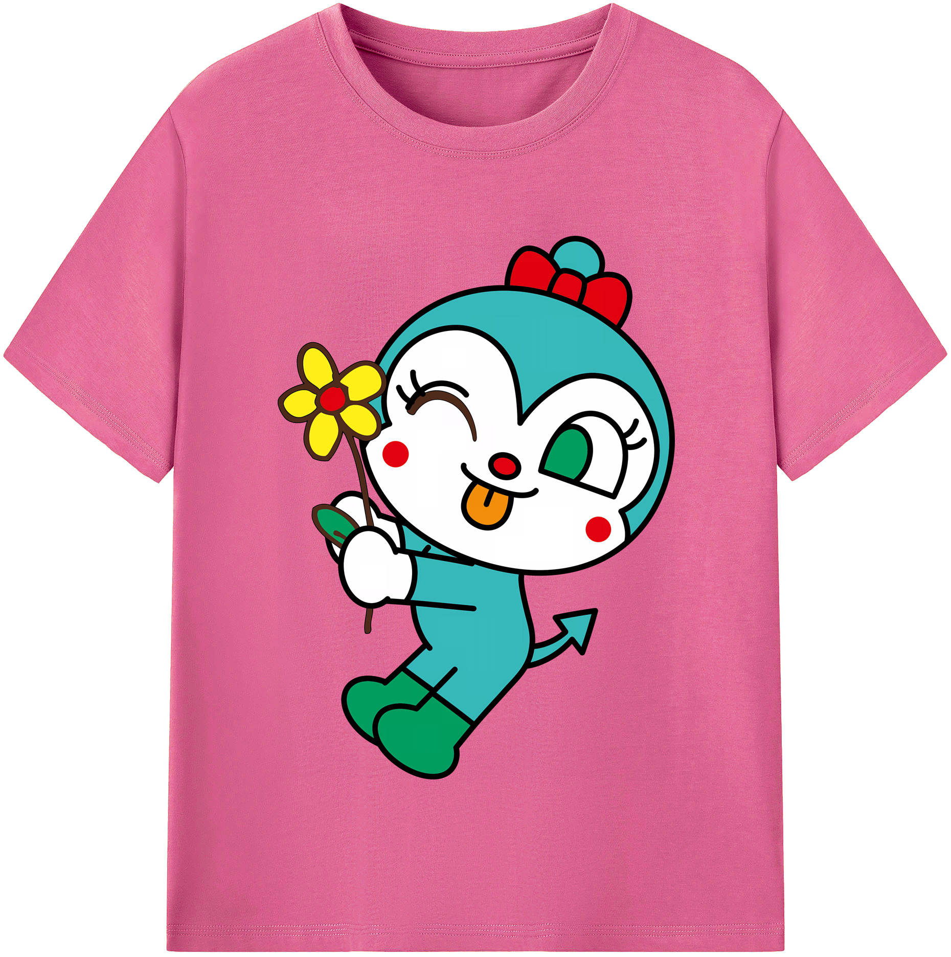 （画像用） アンパンマン Anpanman レディースカジュアルプリントTシャツ（綿100％）