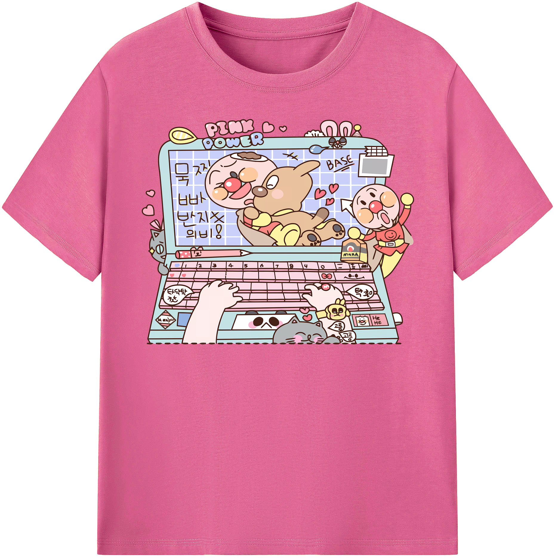 （画像用） アンパンマン Anpanman レディースカジュアルプリントTシャツ（綿100％）