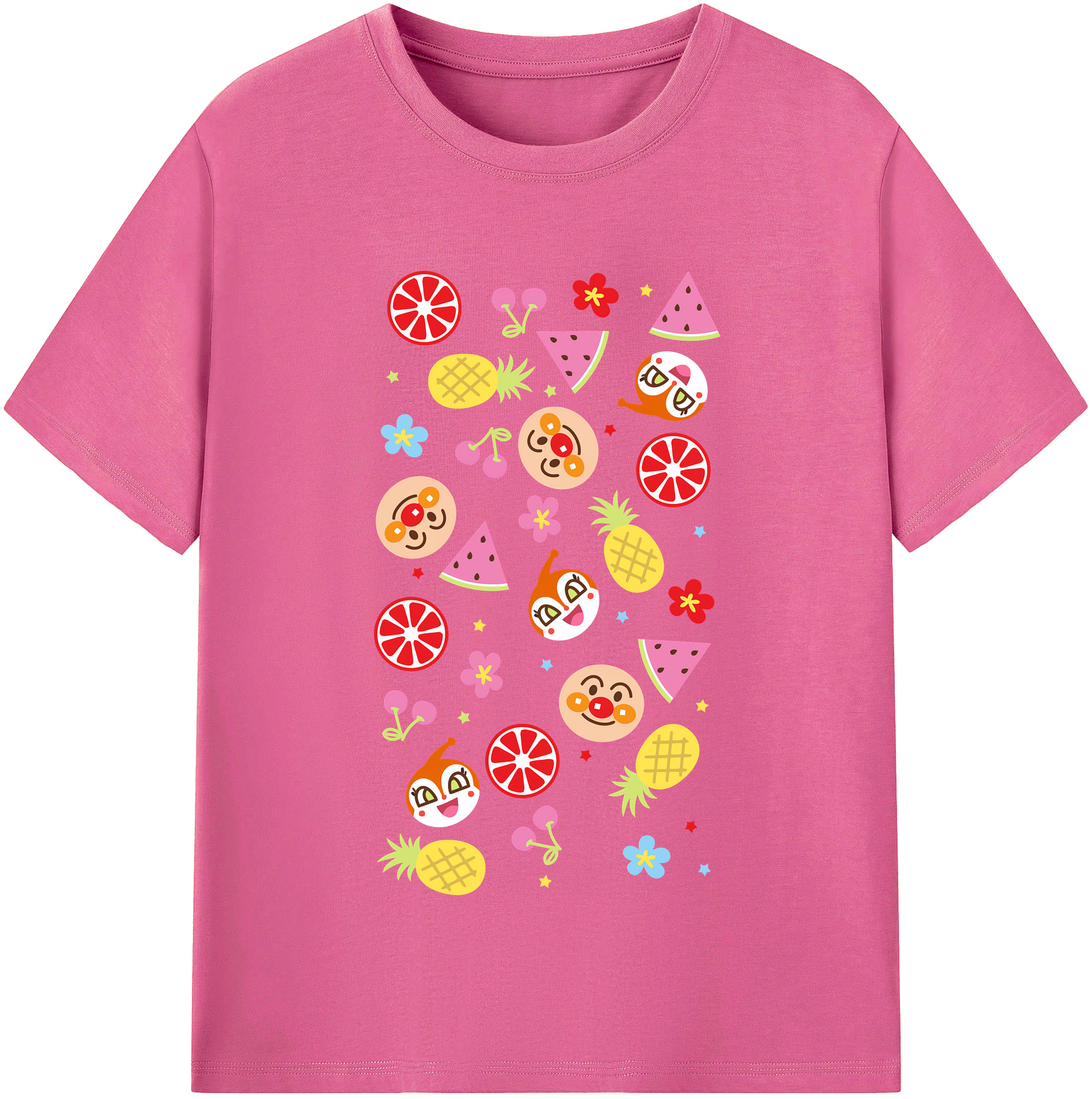 （画像用） アンパンマン Anpanman レディースカジュアルプリントTシャツ（綿100％）