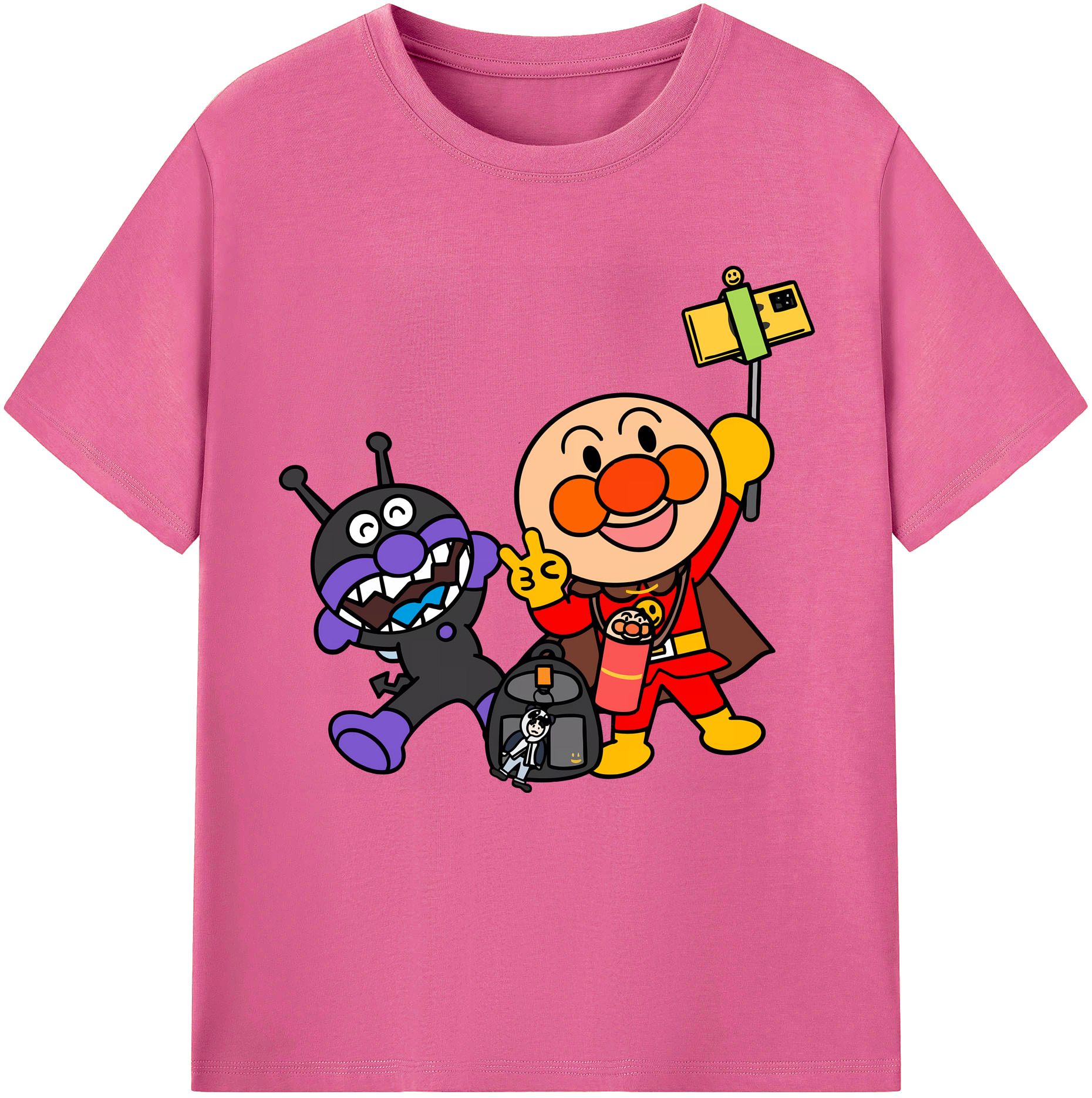 （画像用） アンパンマン Anpanman レディースカジュアルプリントTシャツ（綿100％）