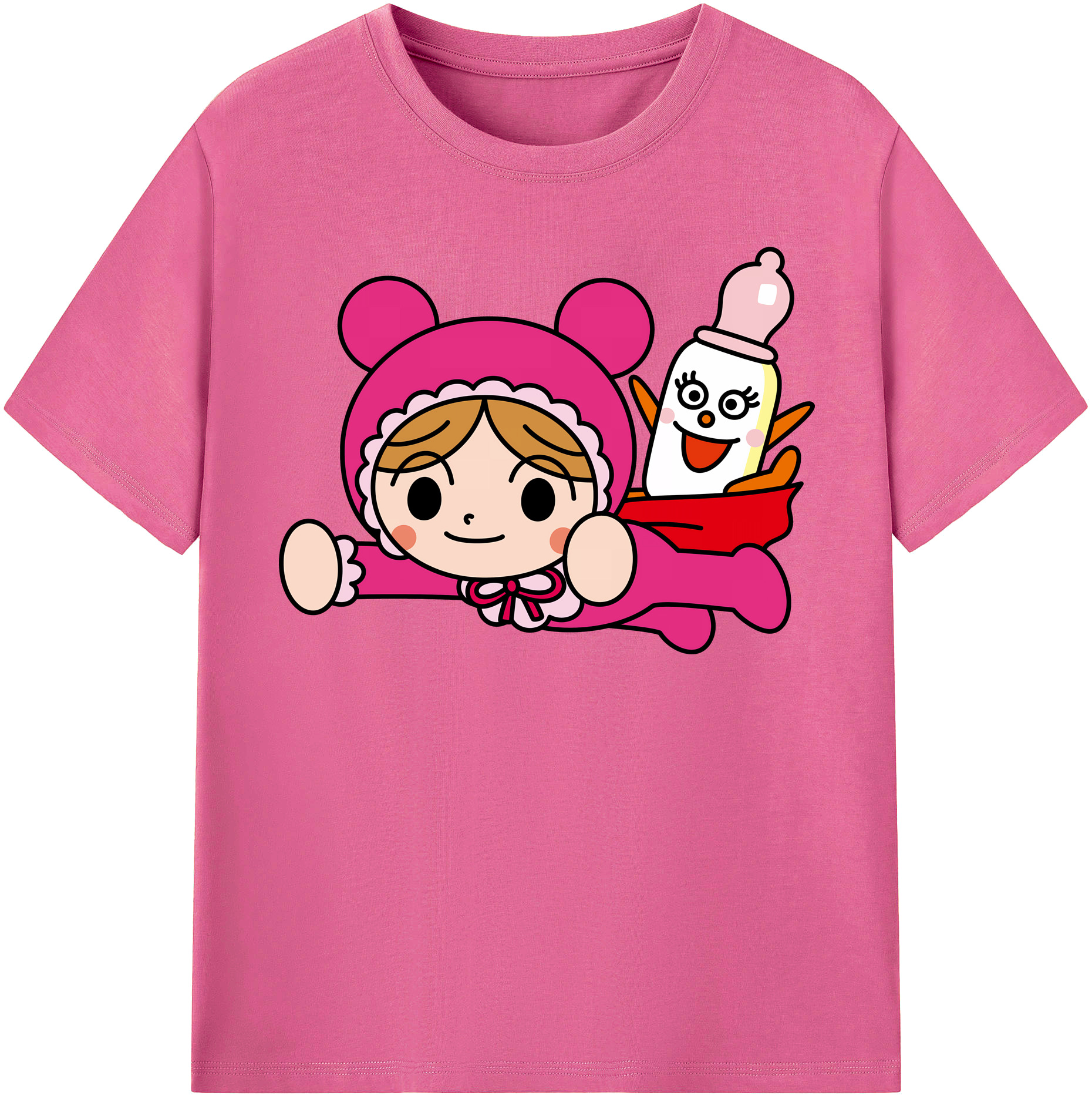 （画像用） アンパンマン Anpanman レディースカジュアルプリントTシャツ（綿100％）