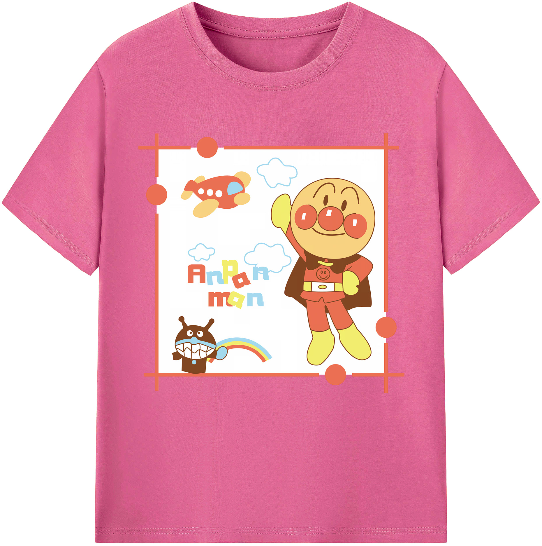 （画像用） アンパンマン Anpanman レディースカジュアルプリントTシャツ（綿100％）