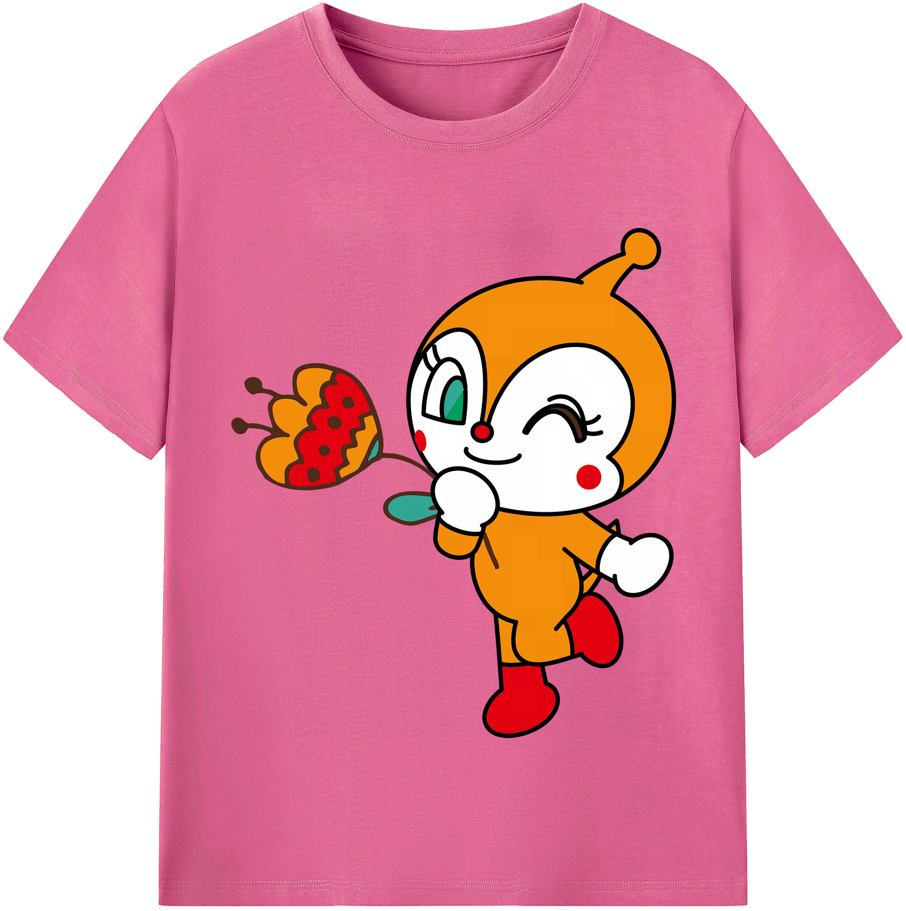 （画像用） アンパンマン Anpanman レディースカジュアルプリントTシャツ（綿100％）