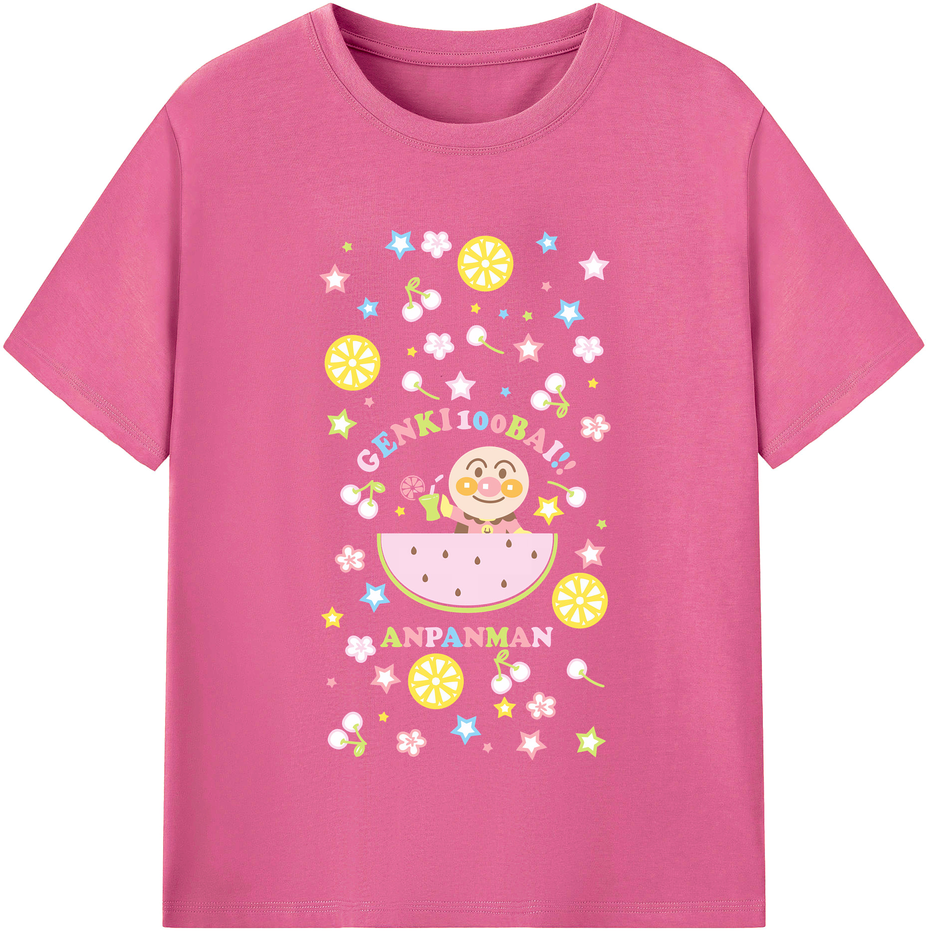（画像用） アンパンマン Anpanman レディースカジュアルプリントTシャツ（綿100％）