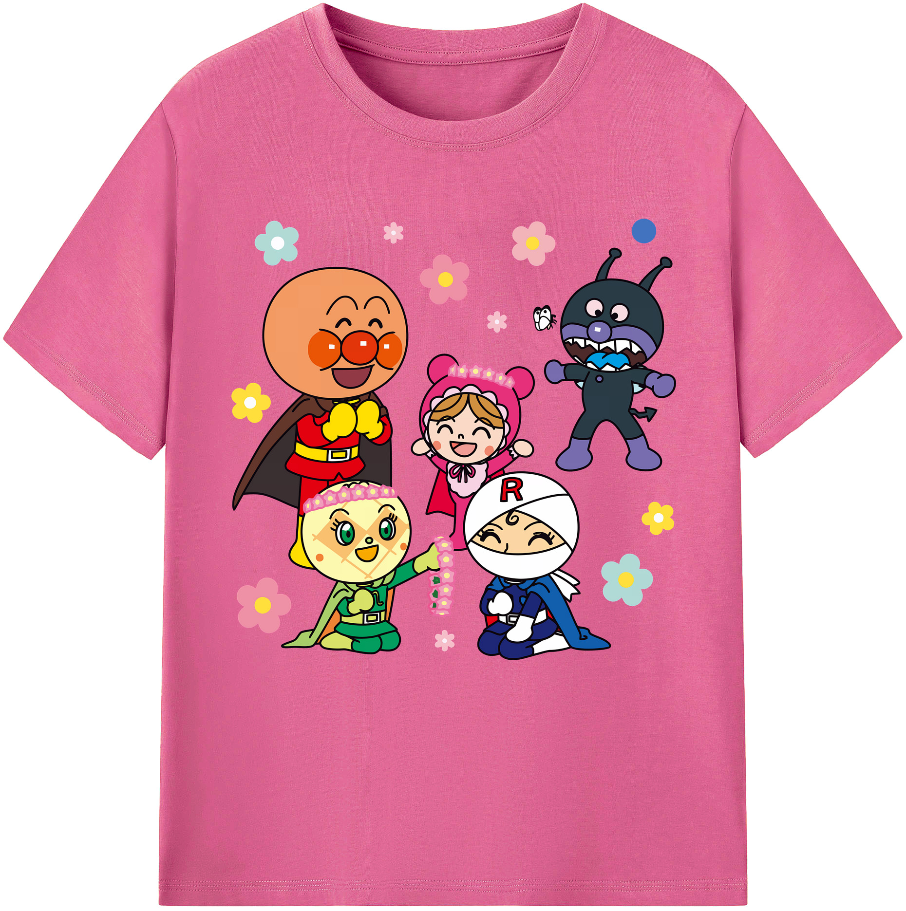 （画像用） アンパンマン Anpanman レディースカジュアルプリントTシャツ（綿100％）