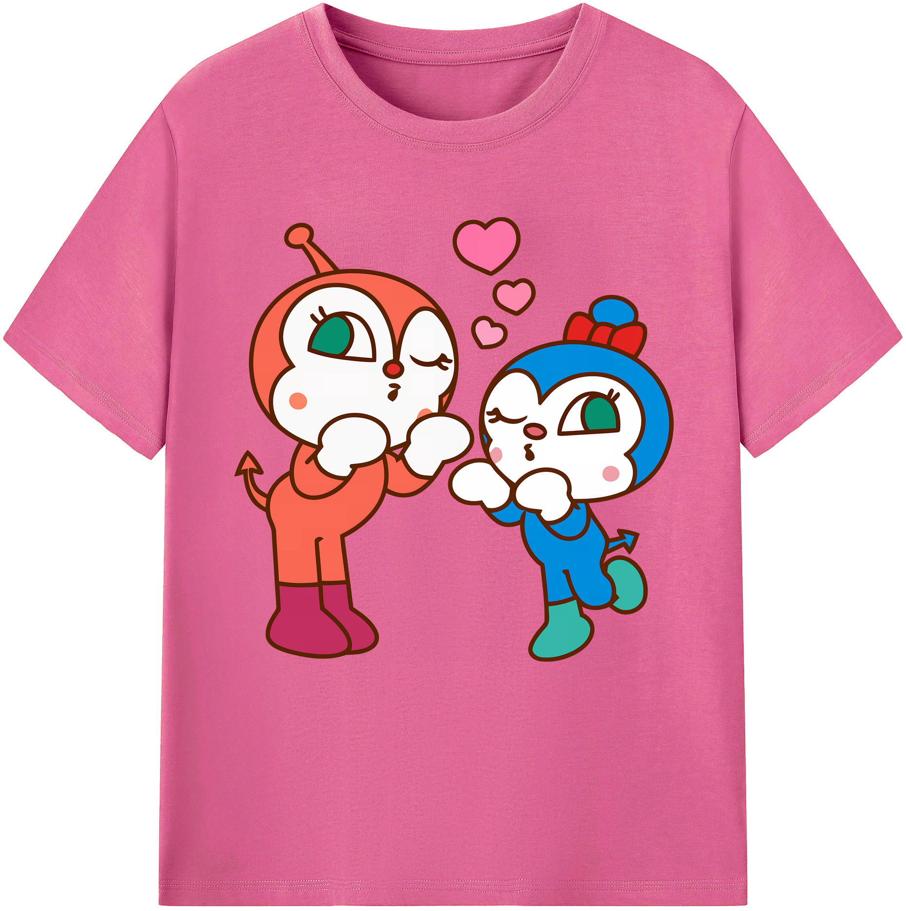 （画像用） アンパンマン Anpanman レディースカジュアルプリントTシャツ（綿100％）
