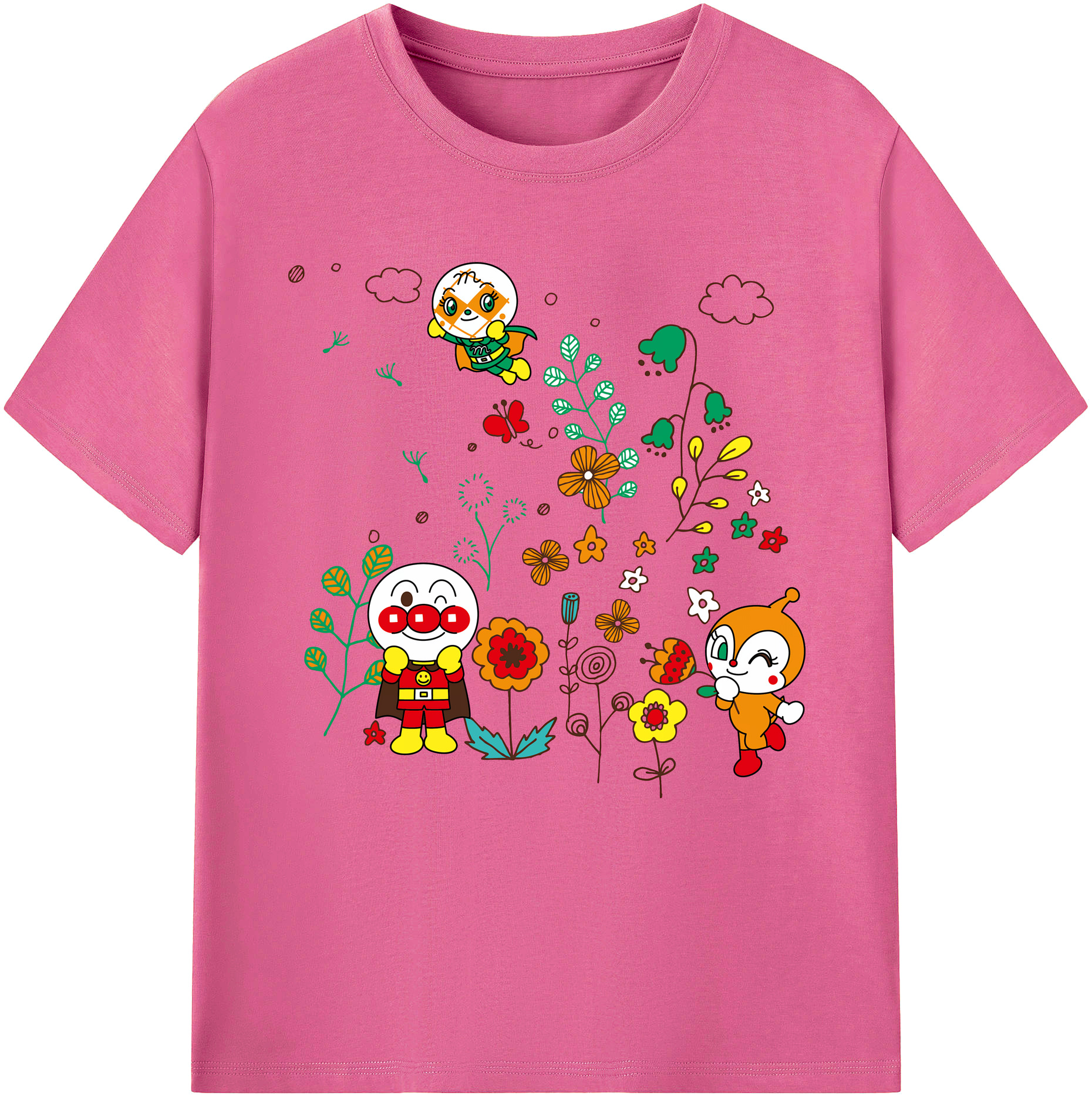 （画像用） アンパンマン Anpanman レディースカジュアルプリントTシャツ（綿100％）