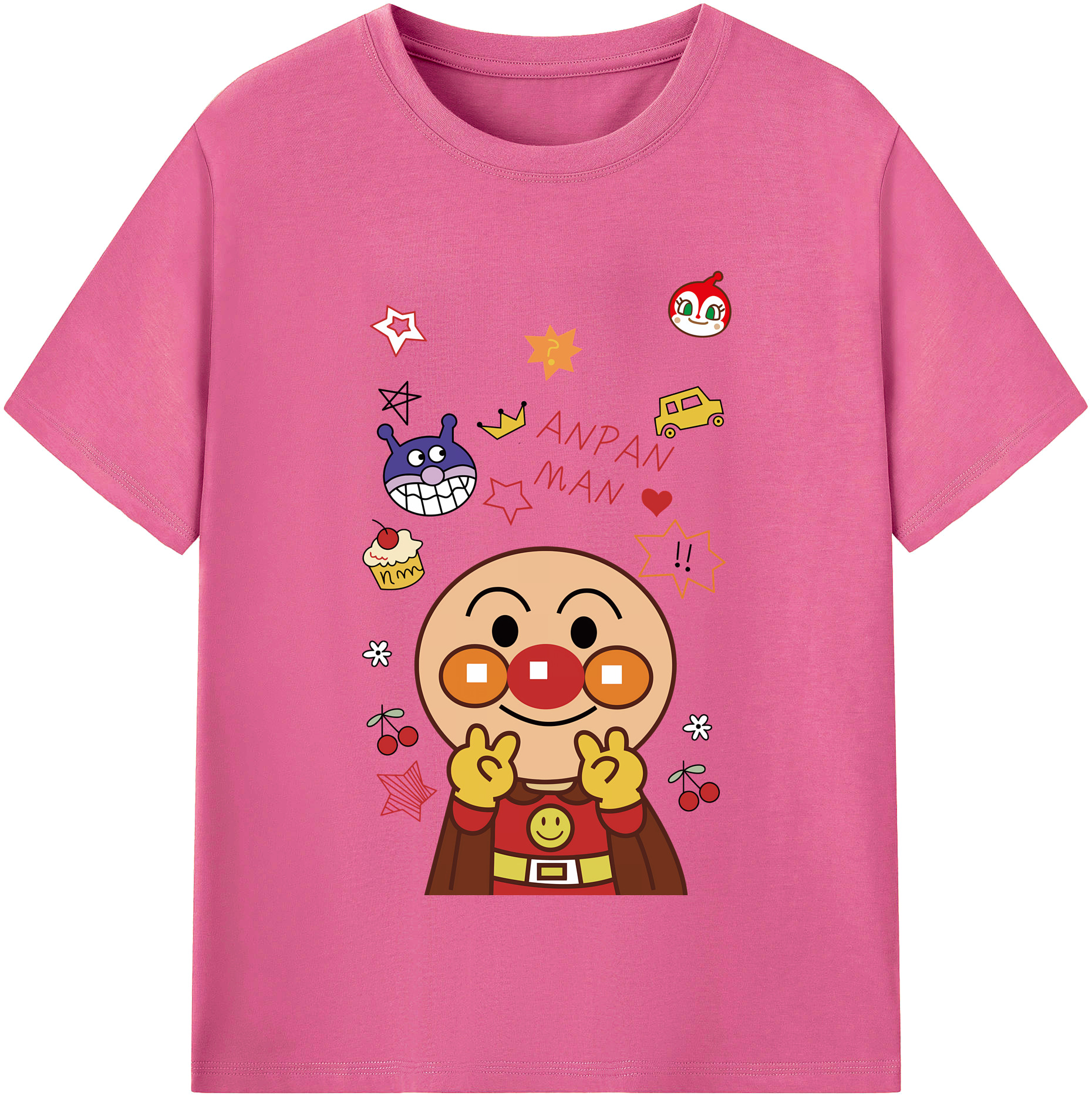 （画像用） アンパンマン Anpanman レディースカジュアルプリントTシャツ（綿100％）